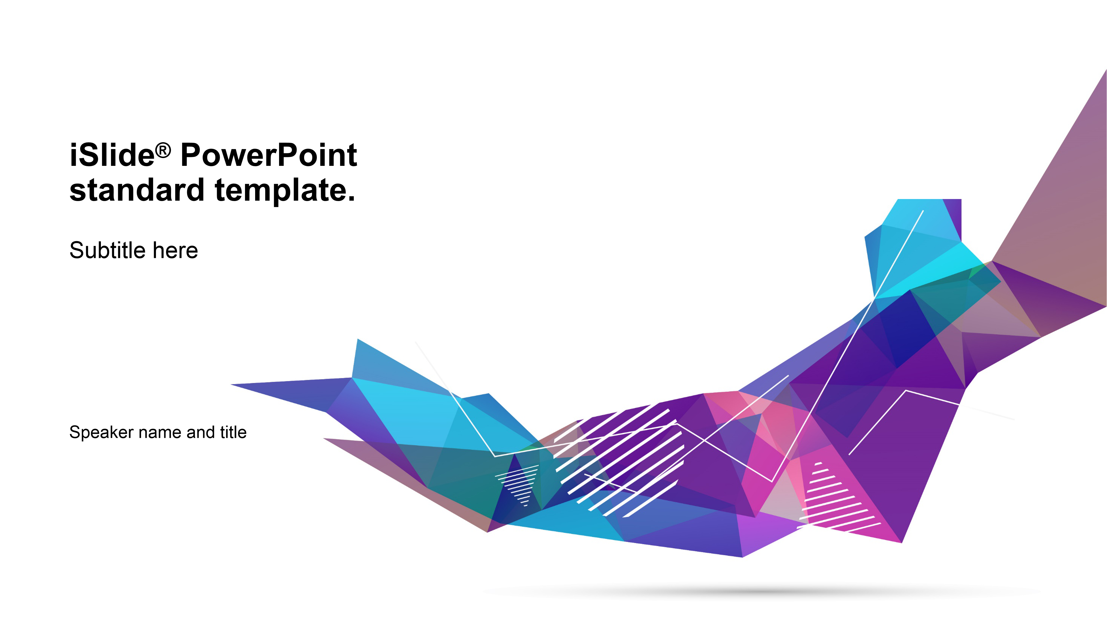 炫彩艺术多边形简约商务ppt模板