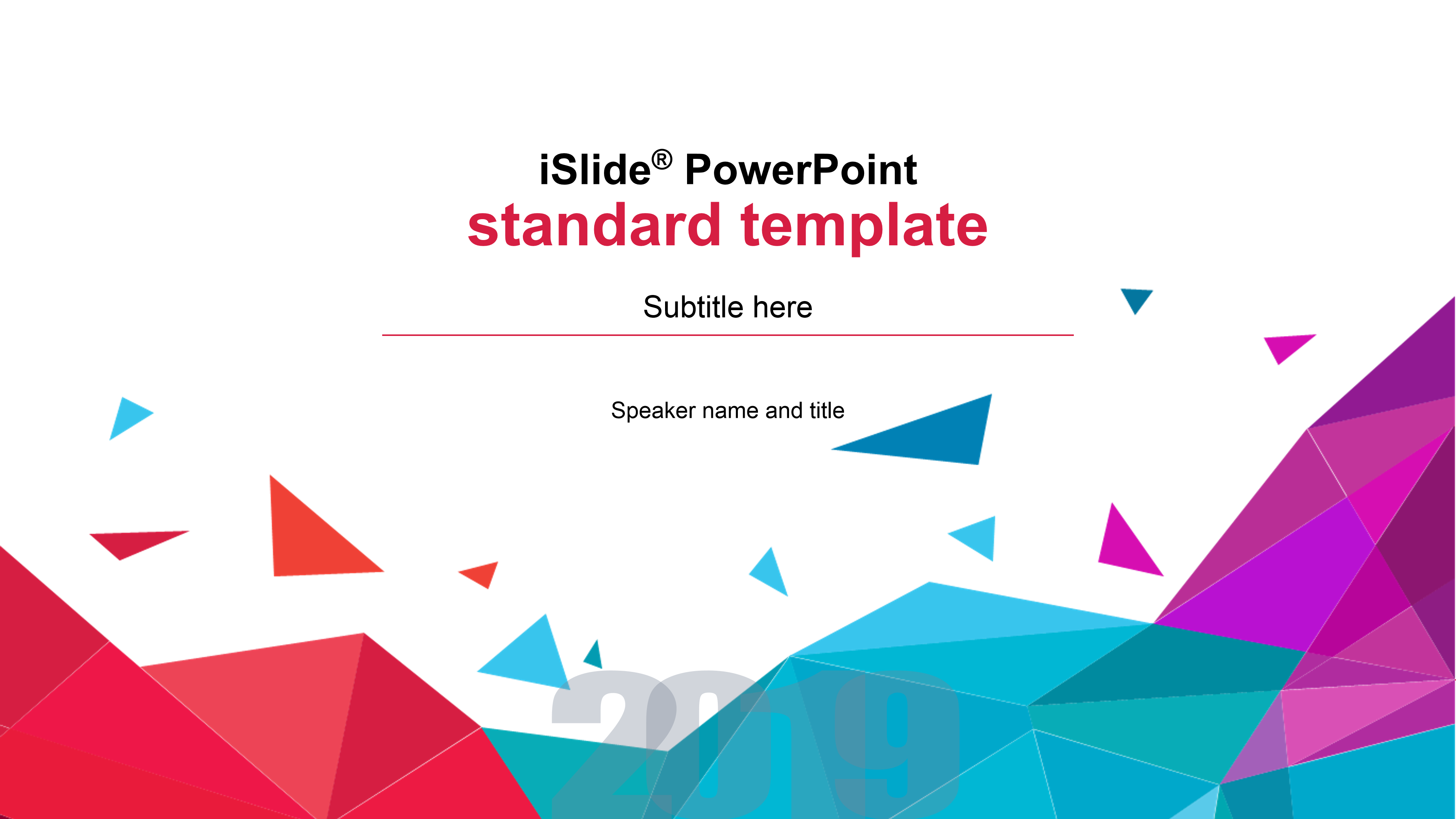 绚丽五彩三角形简约通用ppt模板