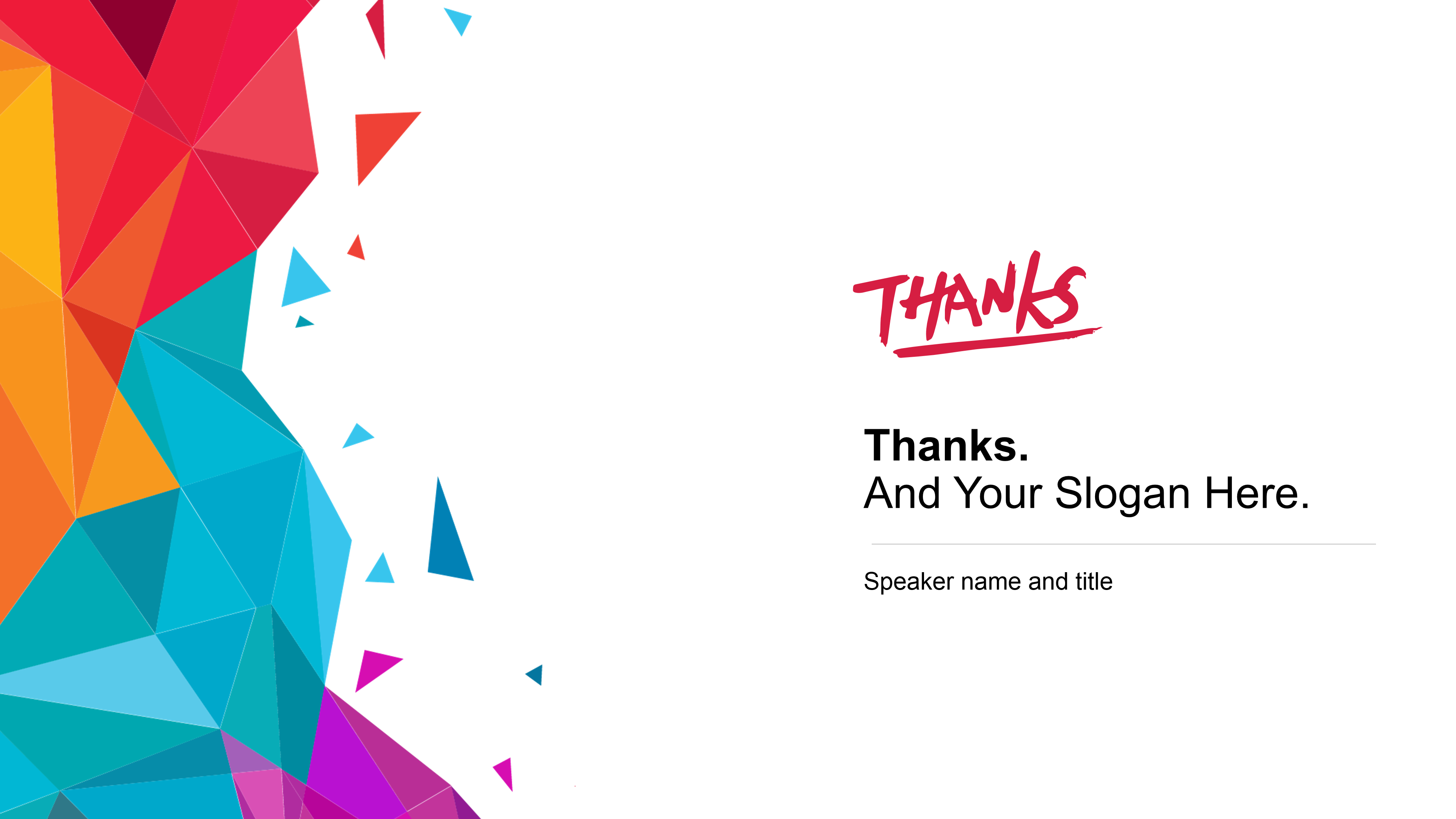 绚丽五彩三角形简约通用ppt模板