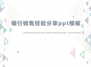 银行销售经验分享ppt模板