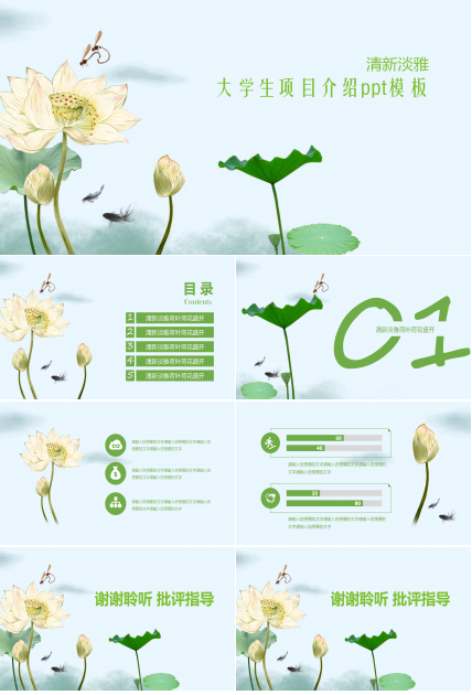 大学生项目介绍ppt模板