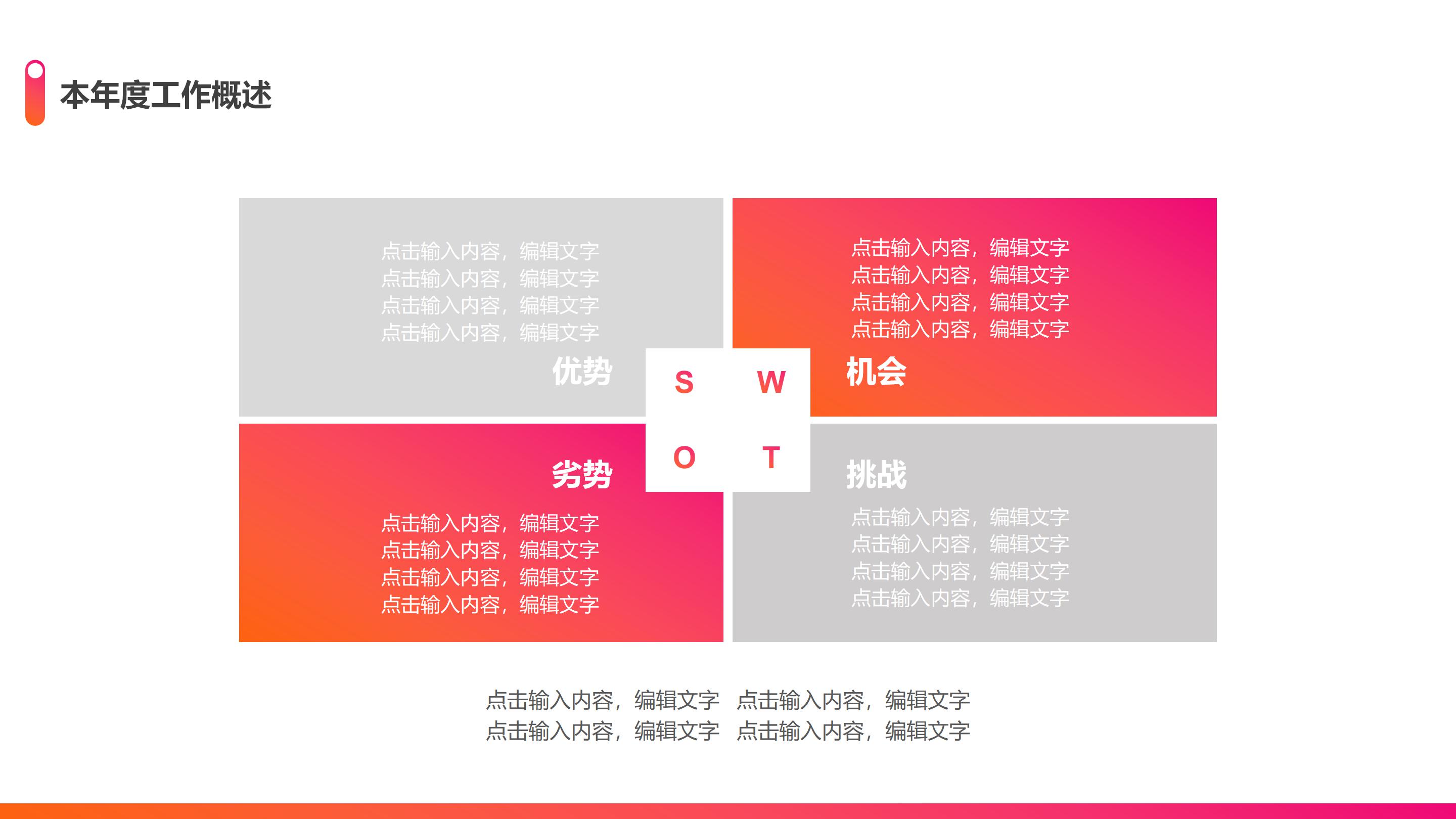 时尚激情红橙渐变风公司工作总结计划PPT模板