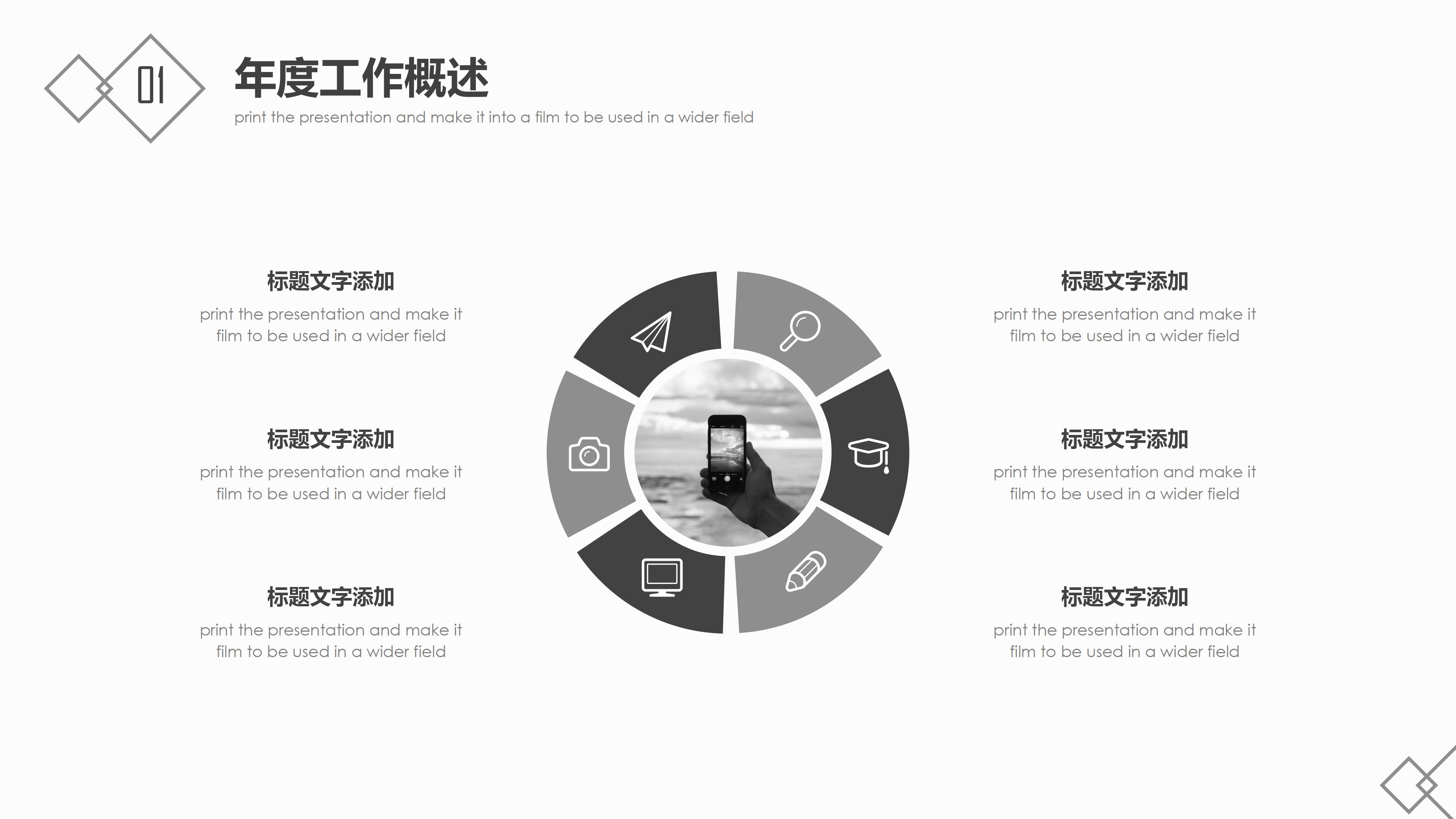 大气黑白极简风公司工作报告PPT模板