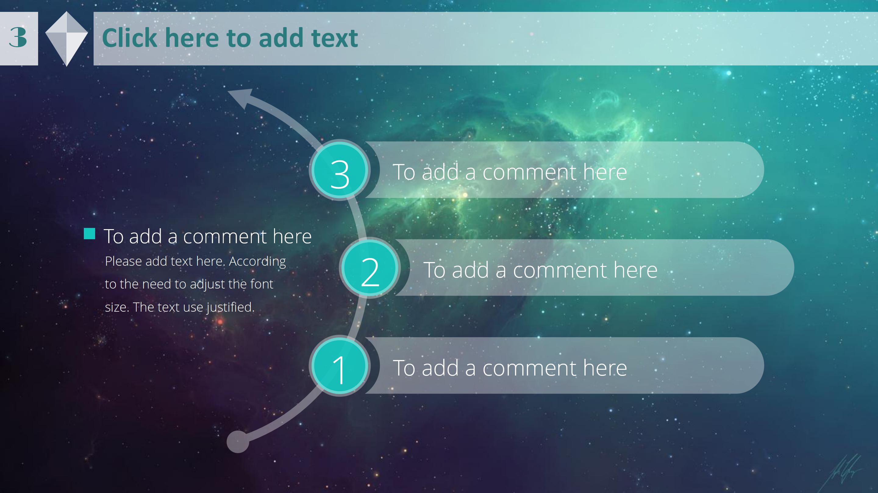 震撼银河星空背景IOS风商务通用PPT模板