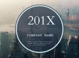 现代大气城市俯瞰背景公司商务通用PPT模板