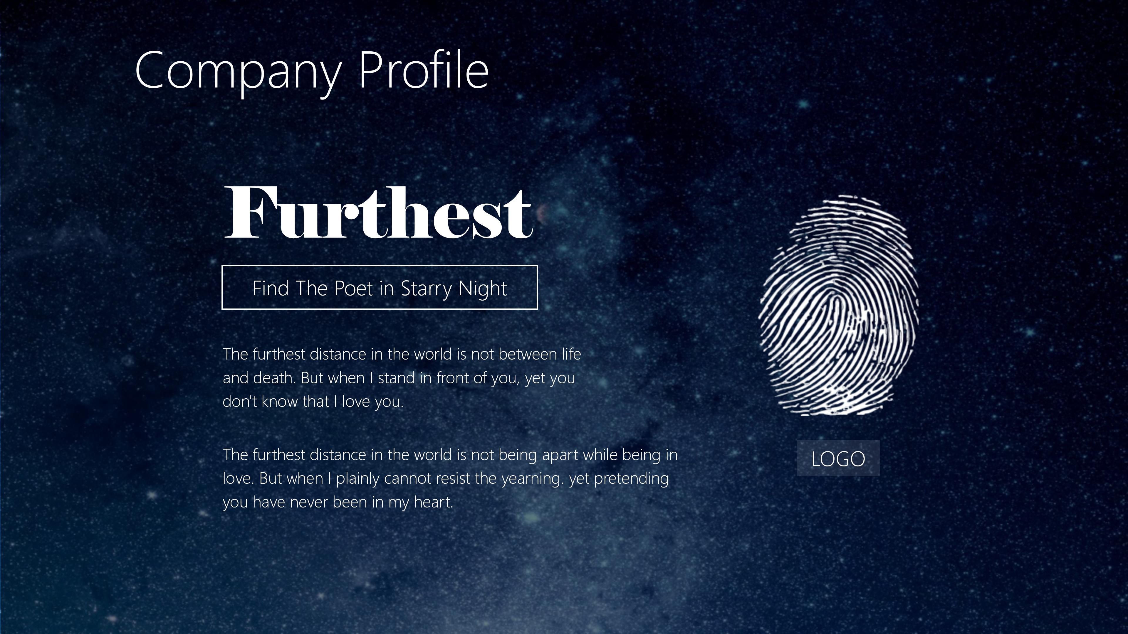 唯美大气璀璨星空背景公司商务通用PPT模板