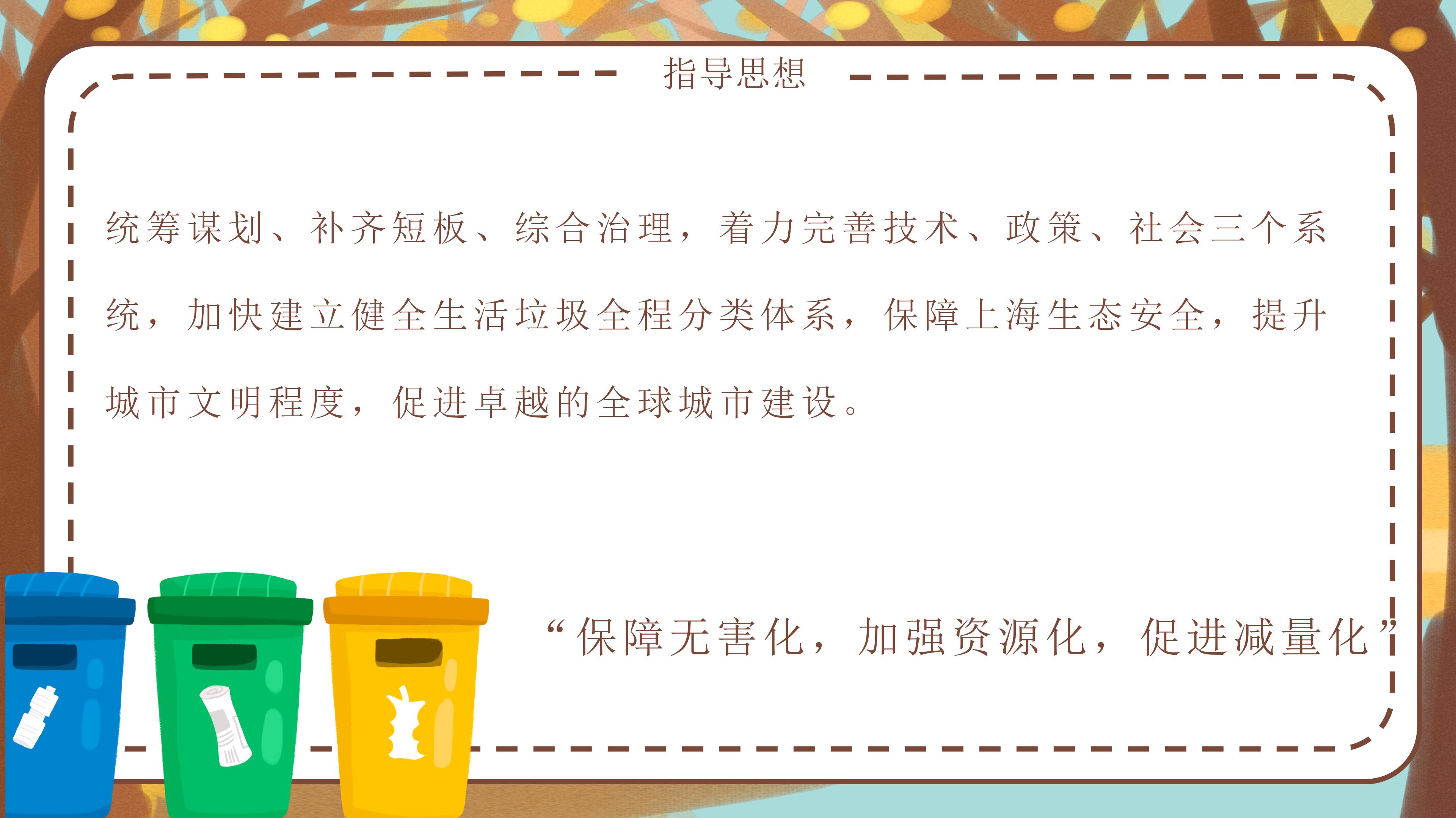 时尚三维卡通动画背景垃圾分类环保宣传PPT模板