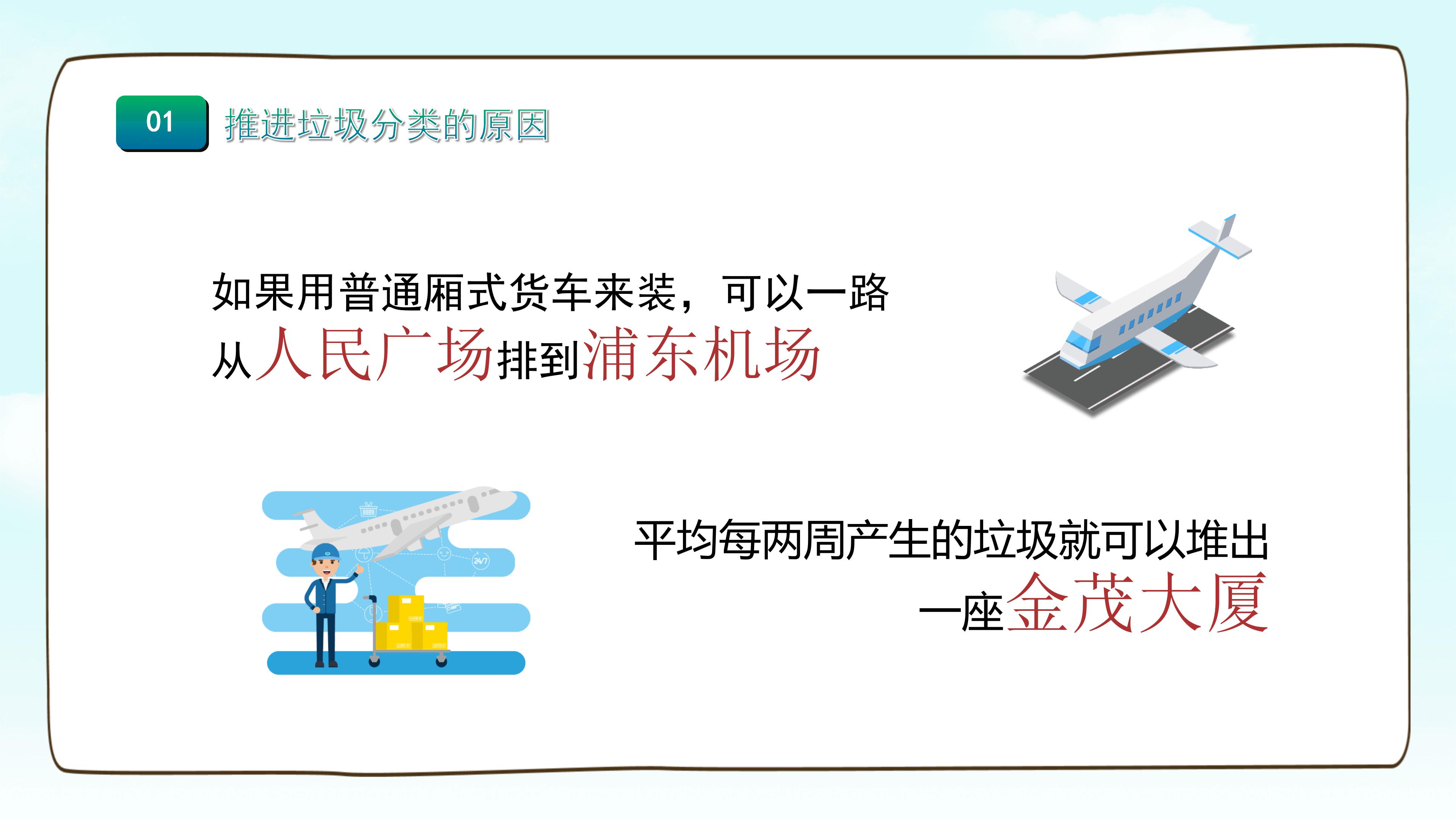 清新简洁卡通风垃圾分类教学课件PPT模板