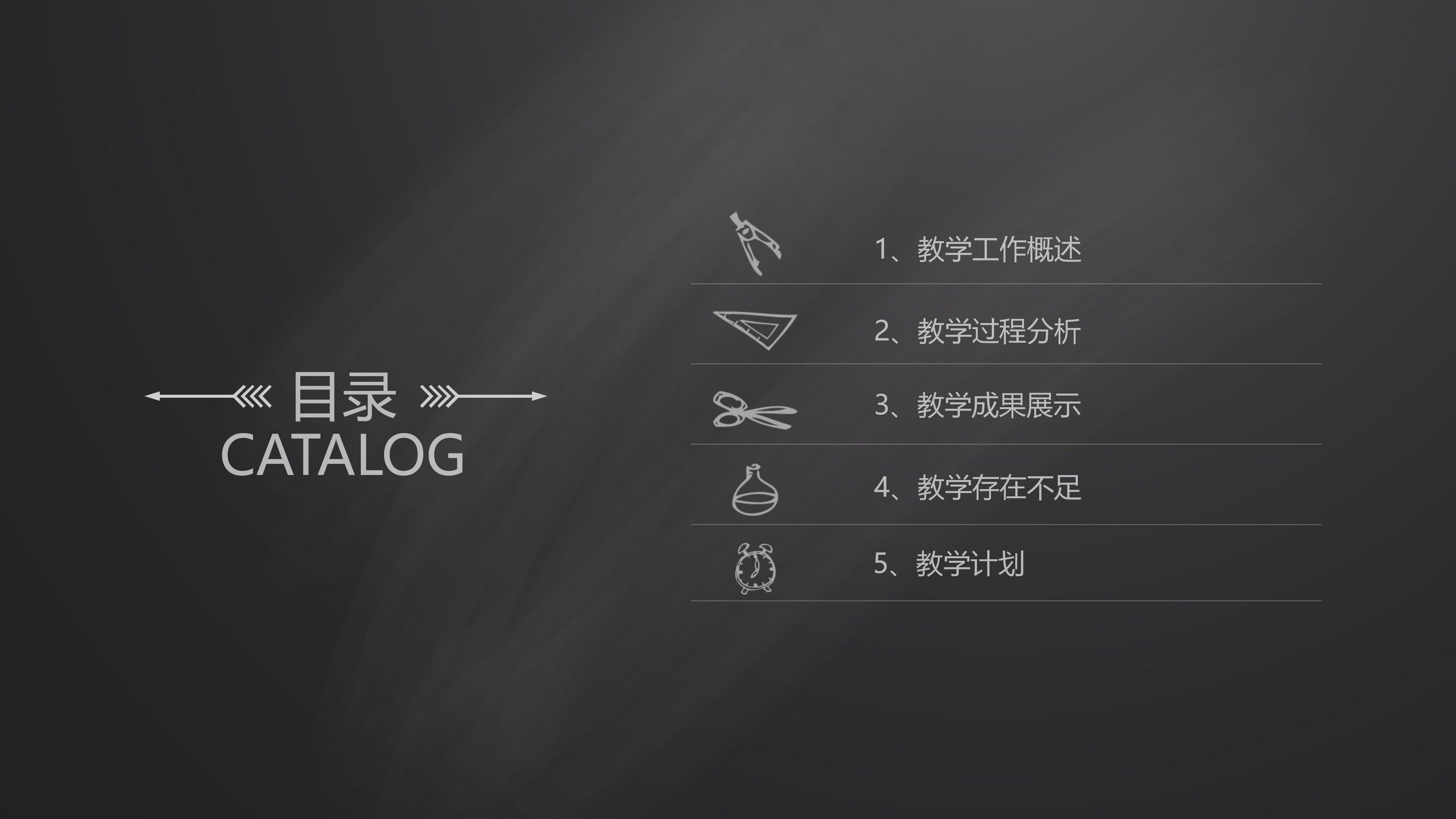 简约创意手绘黑板画背景教师说课课件PPT模板