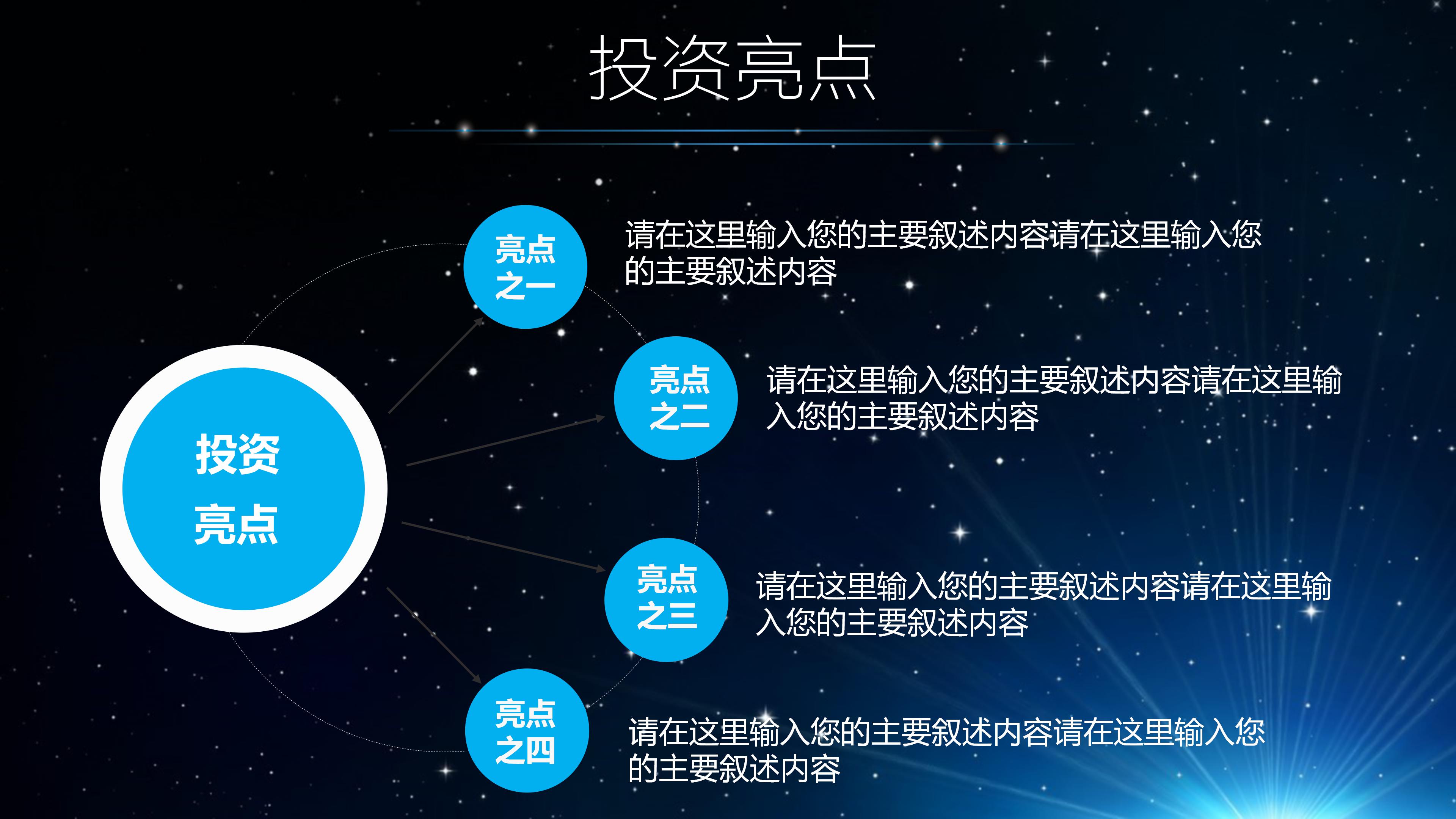 震撼高端大气银河星空背景公司商业计划书PPT模板