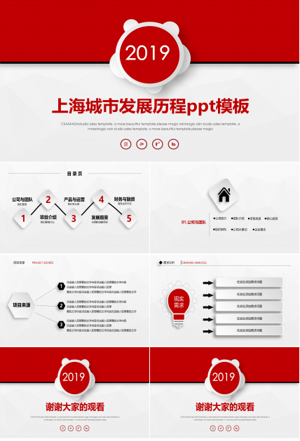 上海城市发展历程ppt模板