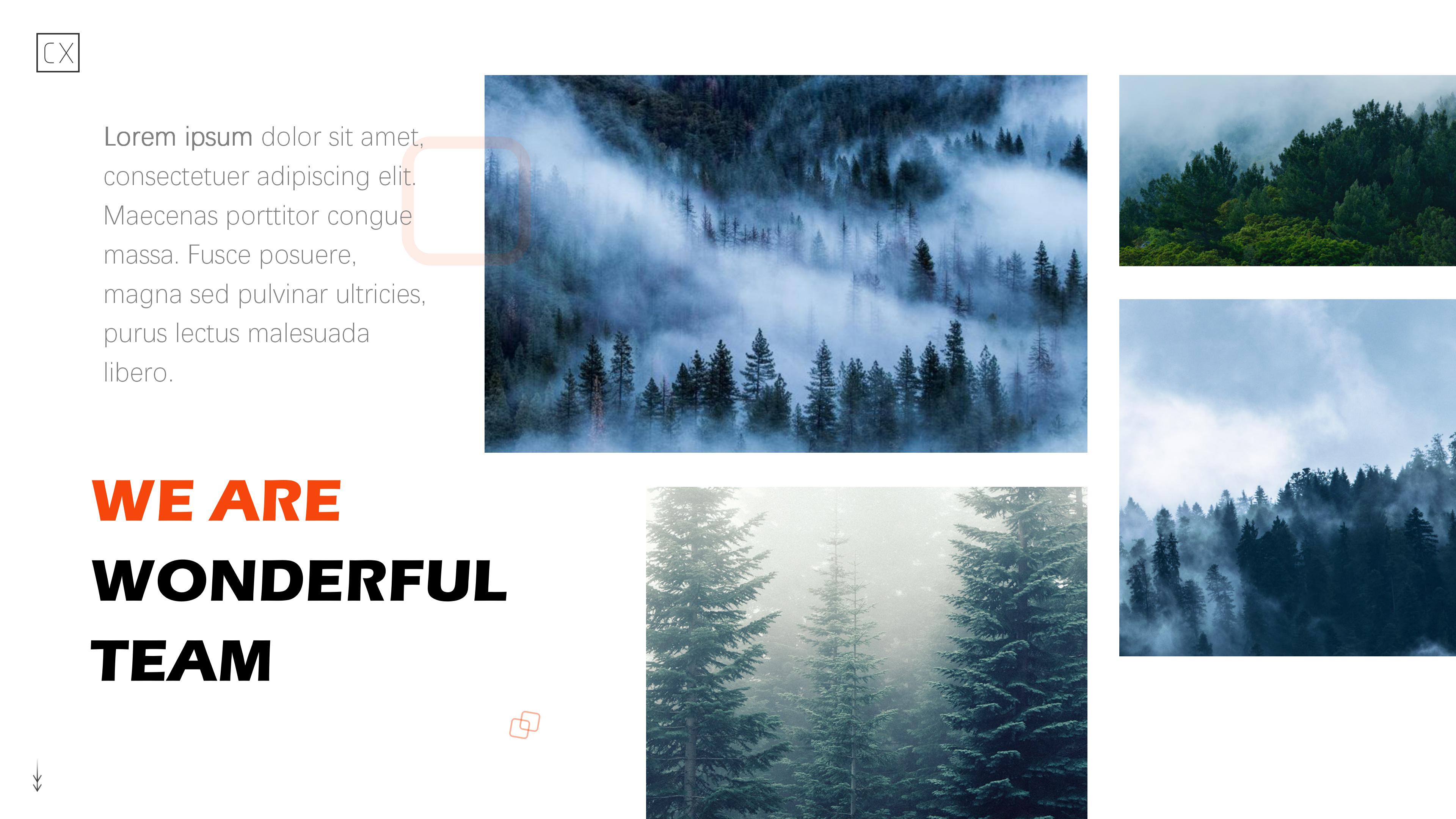 创意时尚几何图形杂志风商务通用PPT模板