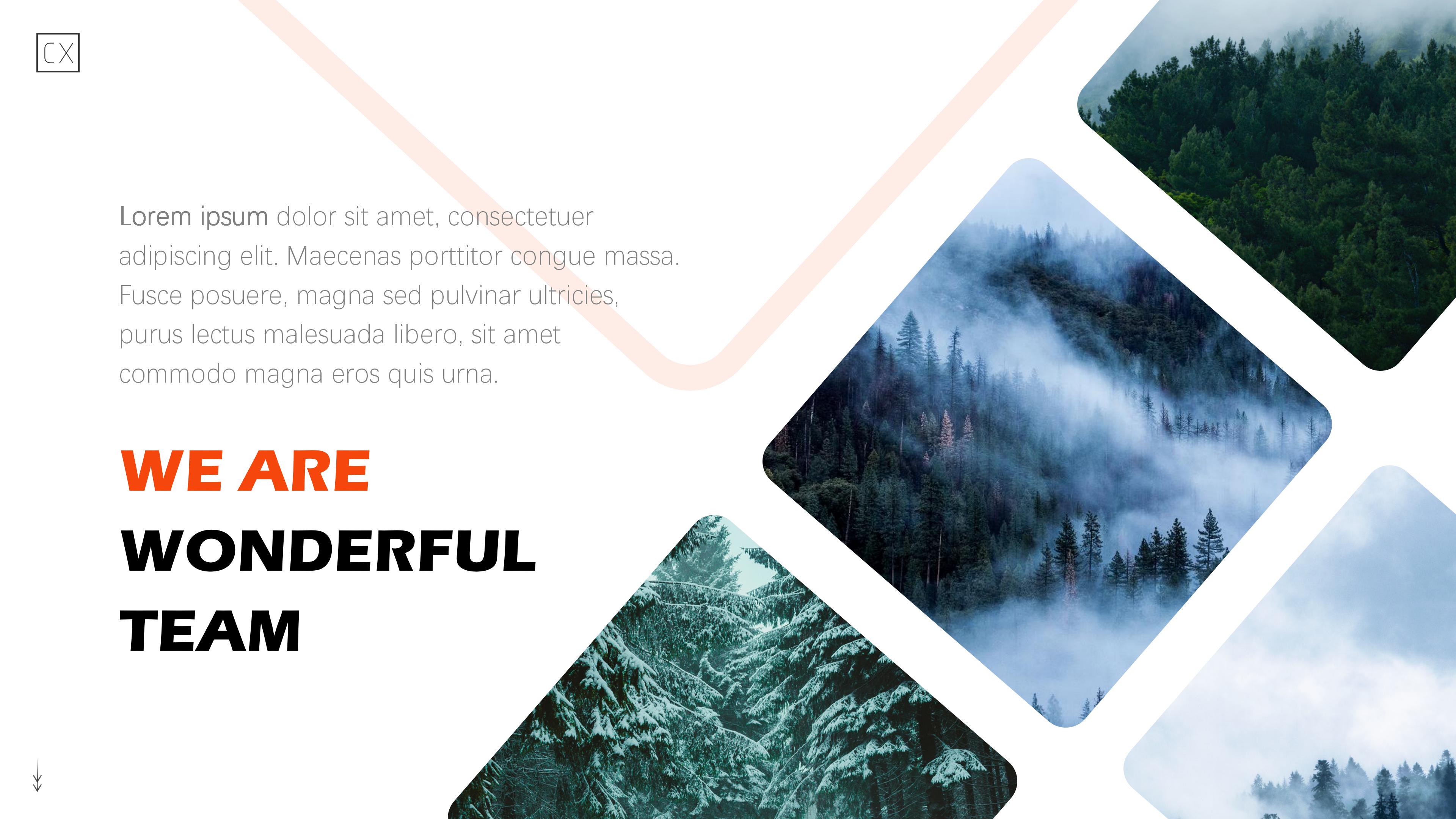 创意时尚几何图形杂志风商务通用PPT模板