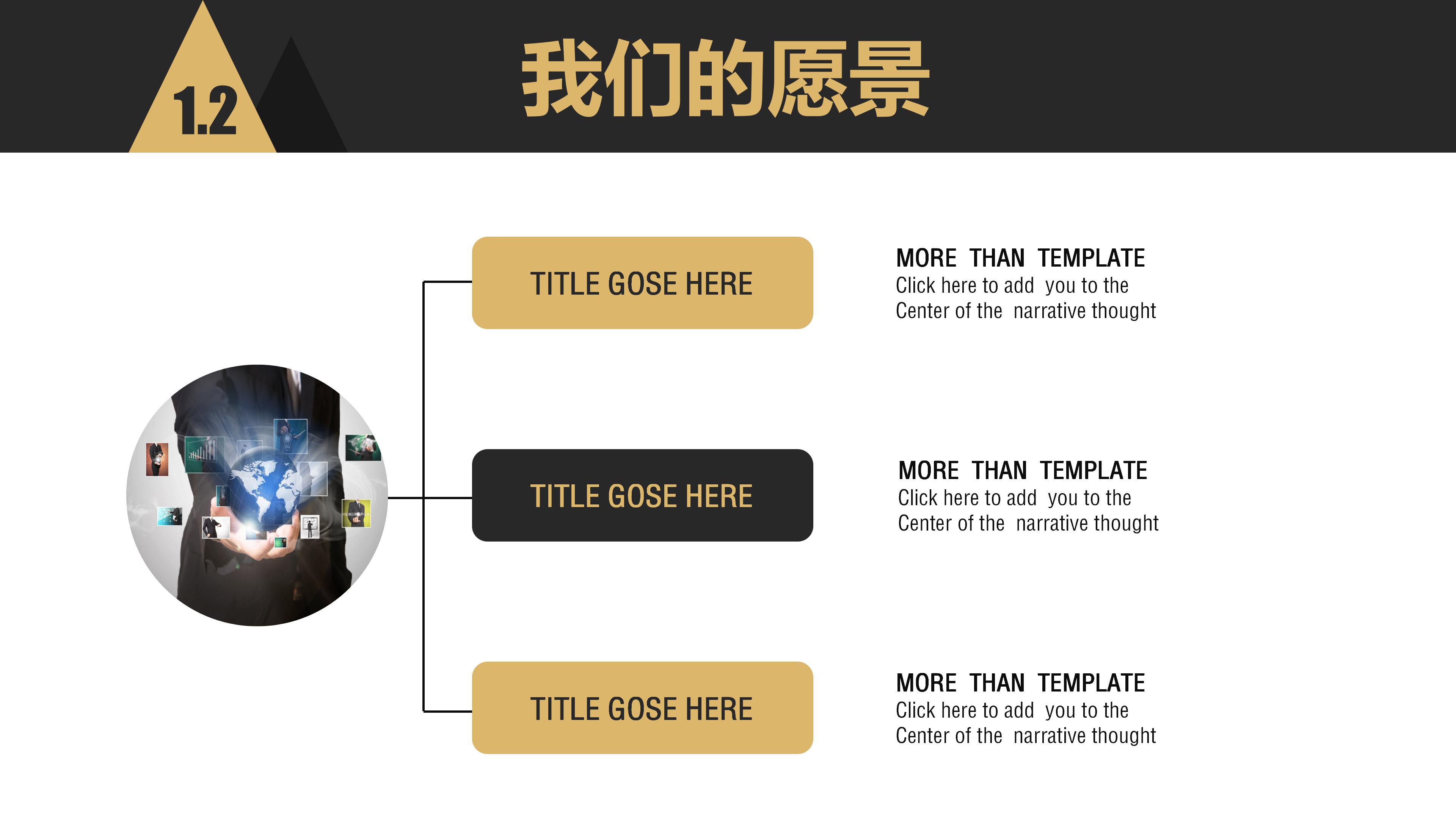 高端华丽黑金几何风公司商业计划书PPT模板