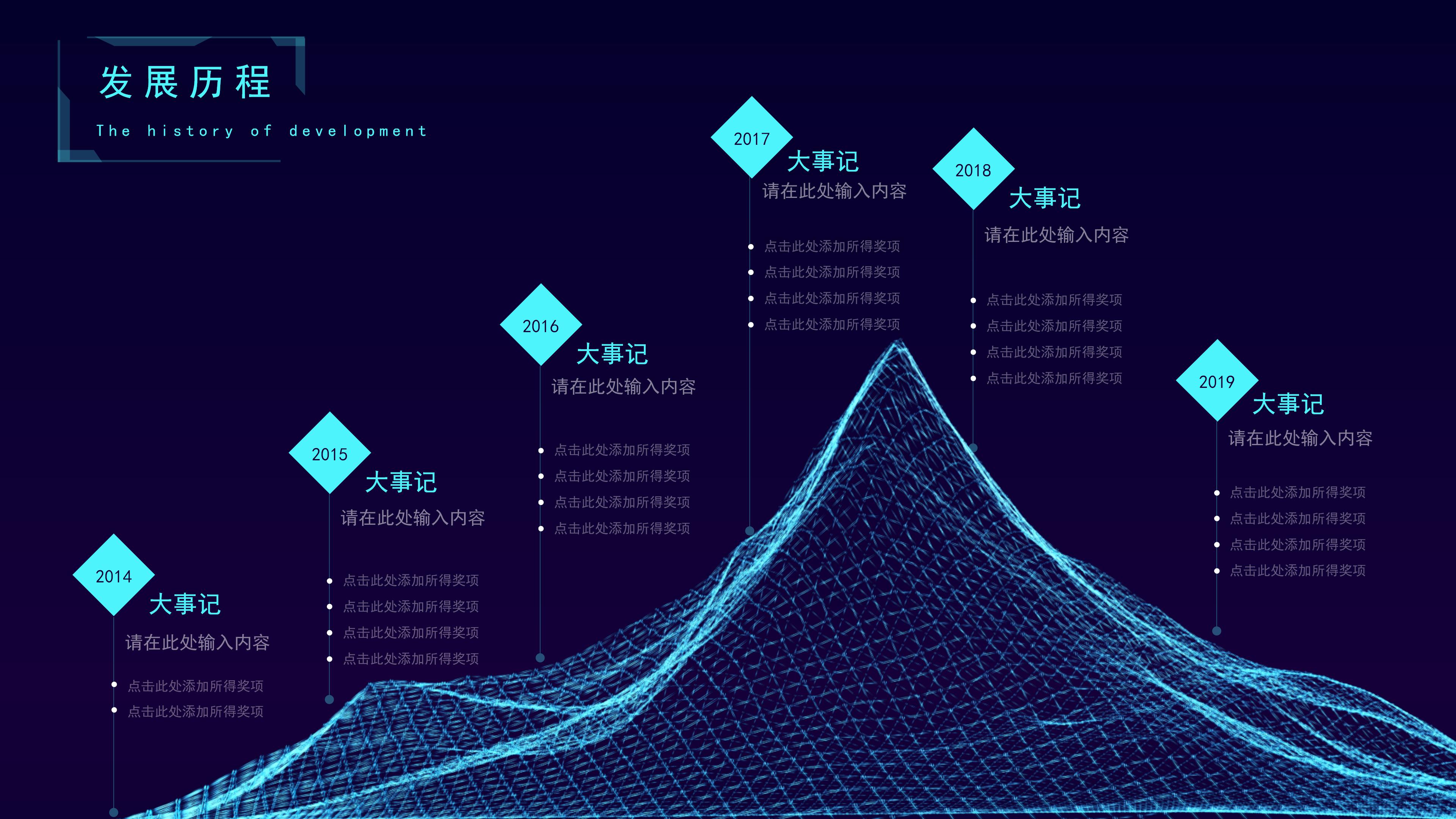 时尚大气立体蓝色科技风背景公司介绍PPT模板