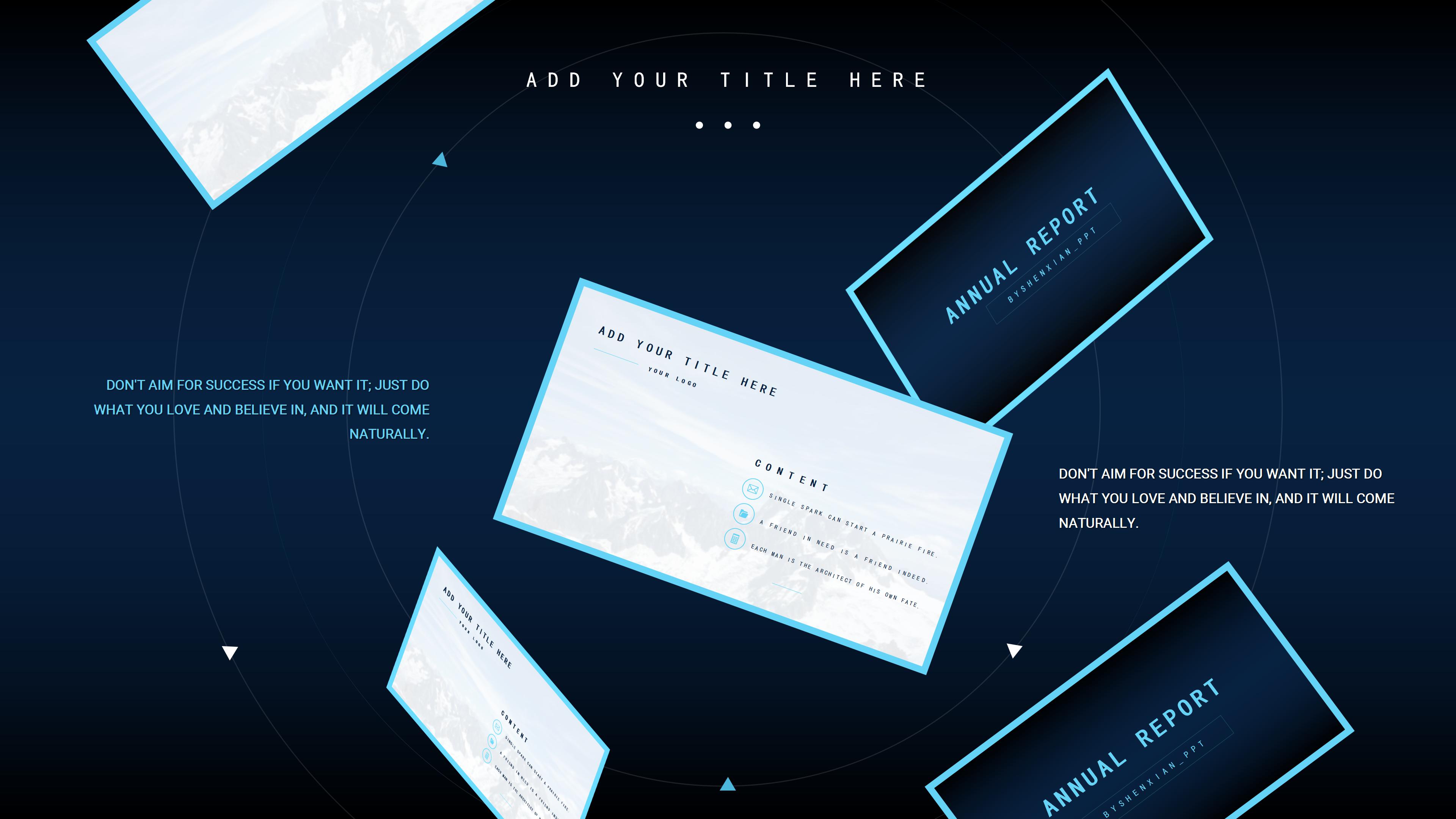 时尚炫酷星空微立体风公司商务通用PPT模板