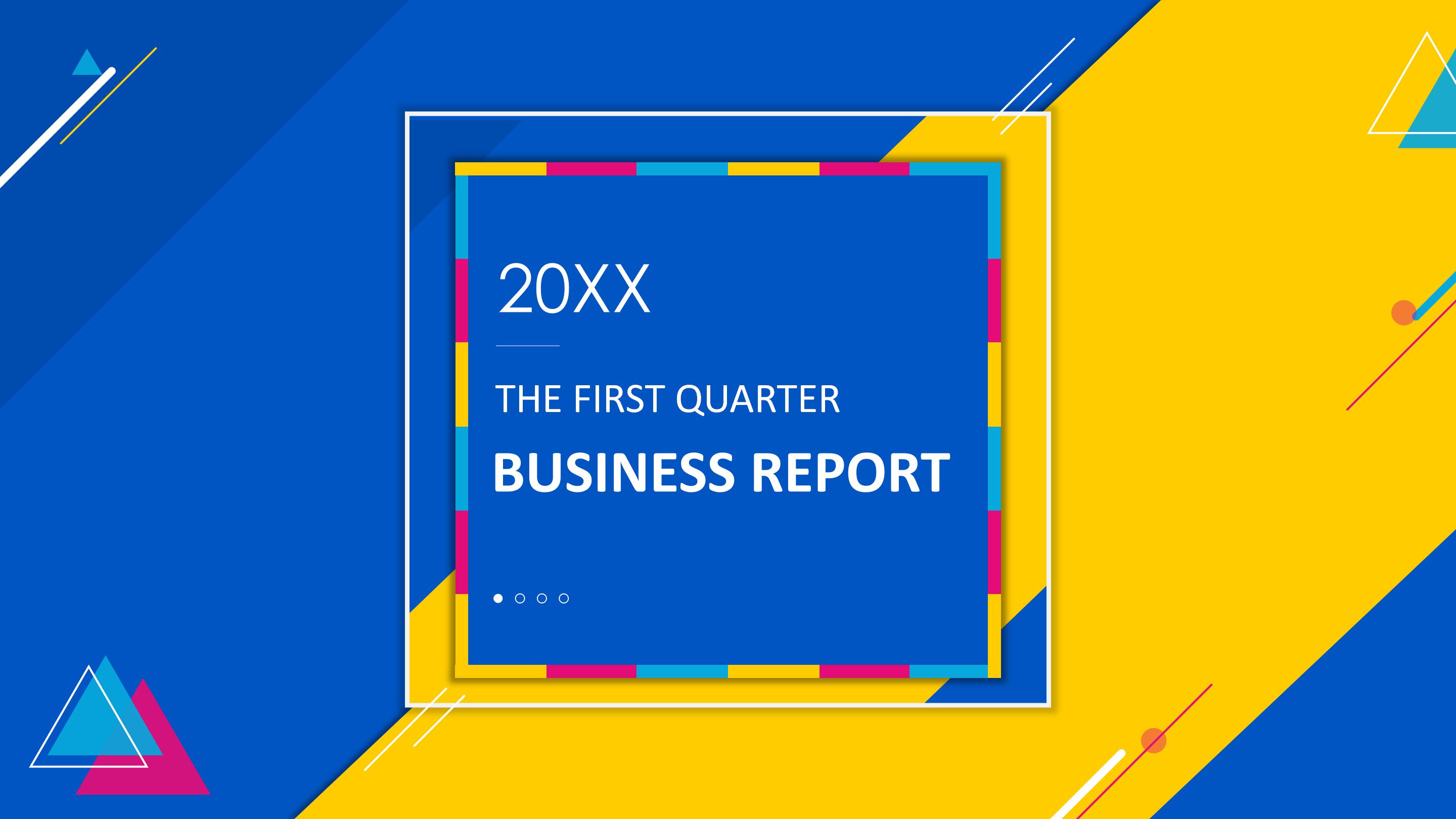 时尚活力多彩撞色背景公司商务介绍PPT模板