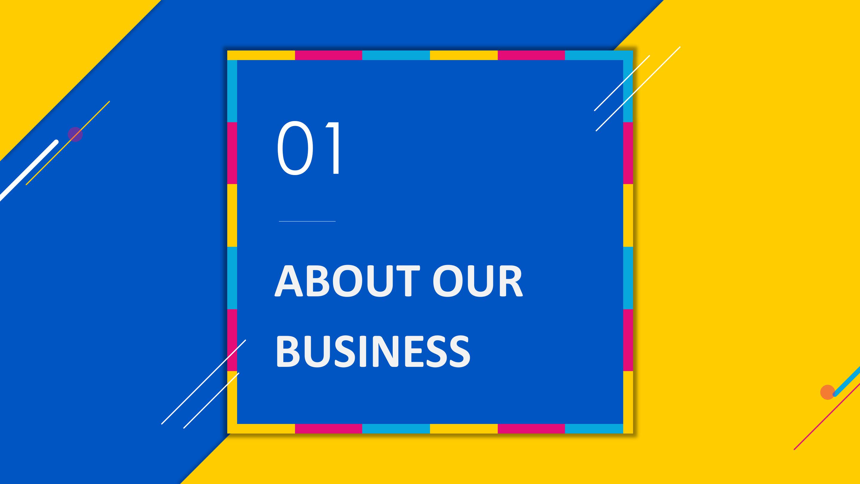 时尚活力多彩撞色背景公司商务介绍PPT模板