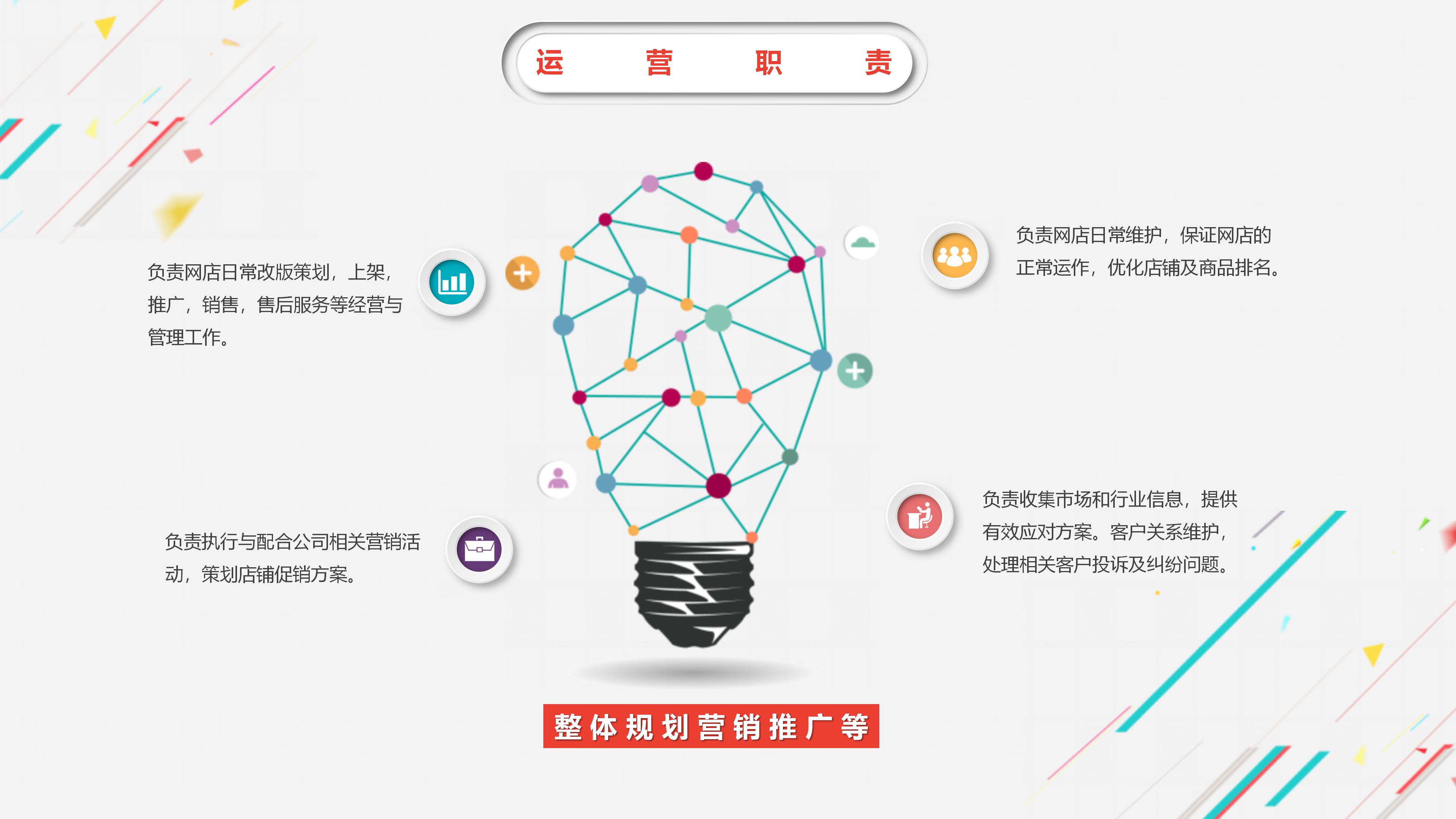 绚丽多彩线条点缀公司商务通用PPT模板