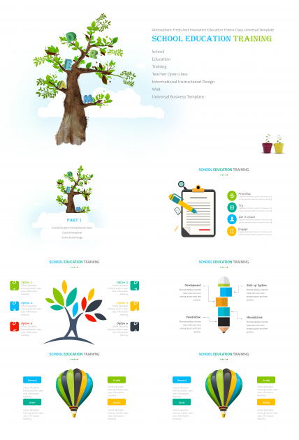 彩色简约教育培训儿童成长PPT模板