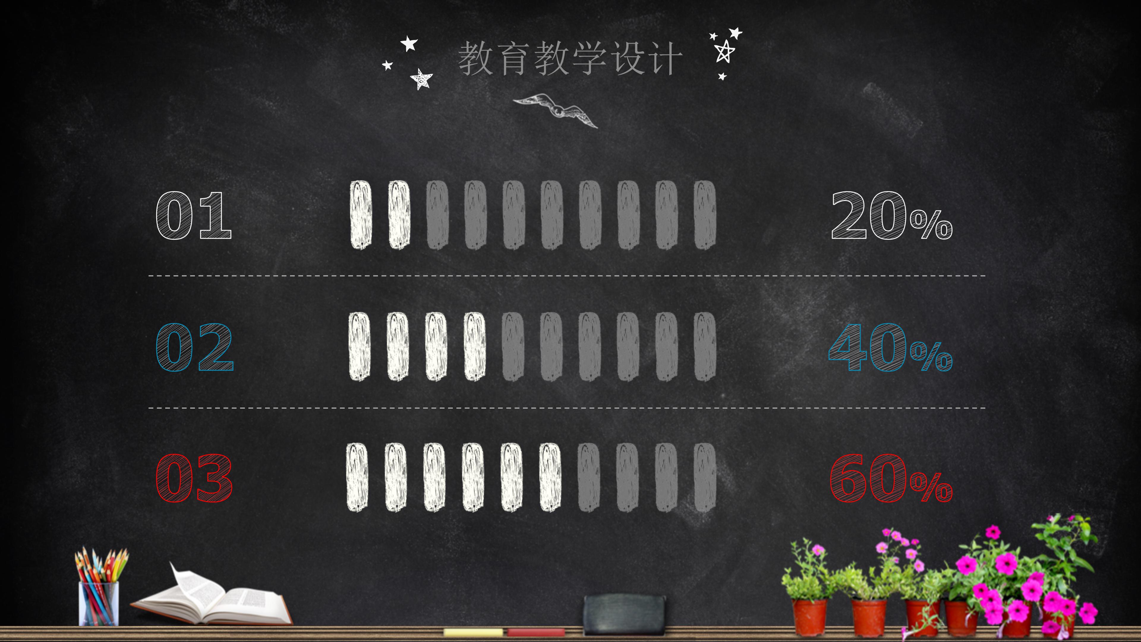 创意手绘卡通黑板风教育设计PPT模板