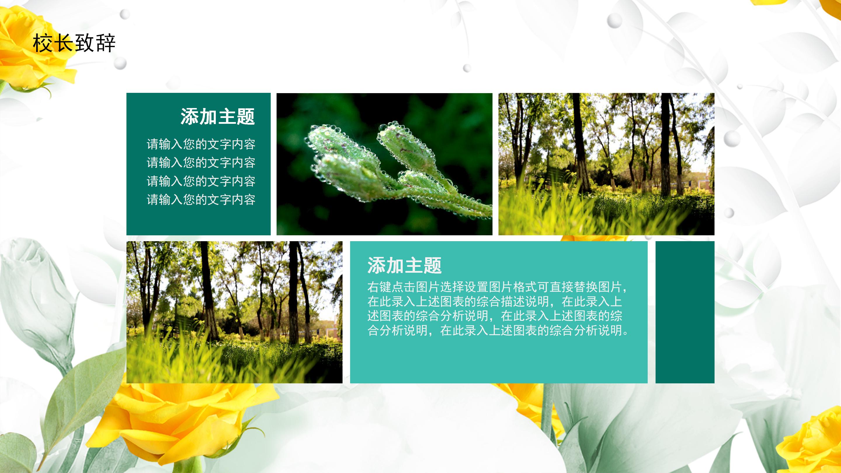 清新雅致花卉点缀感恩教师节活动策划PPT模板