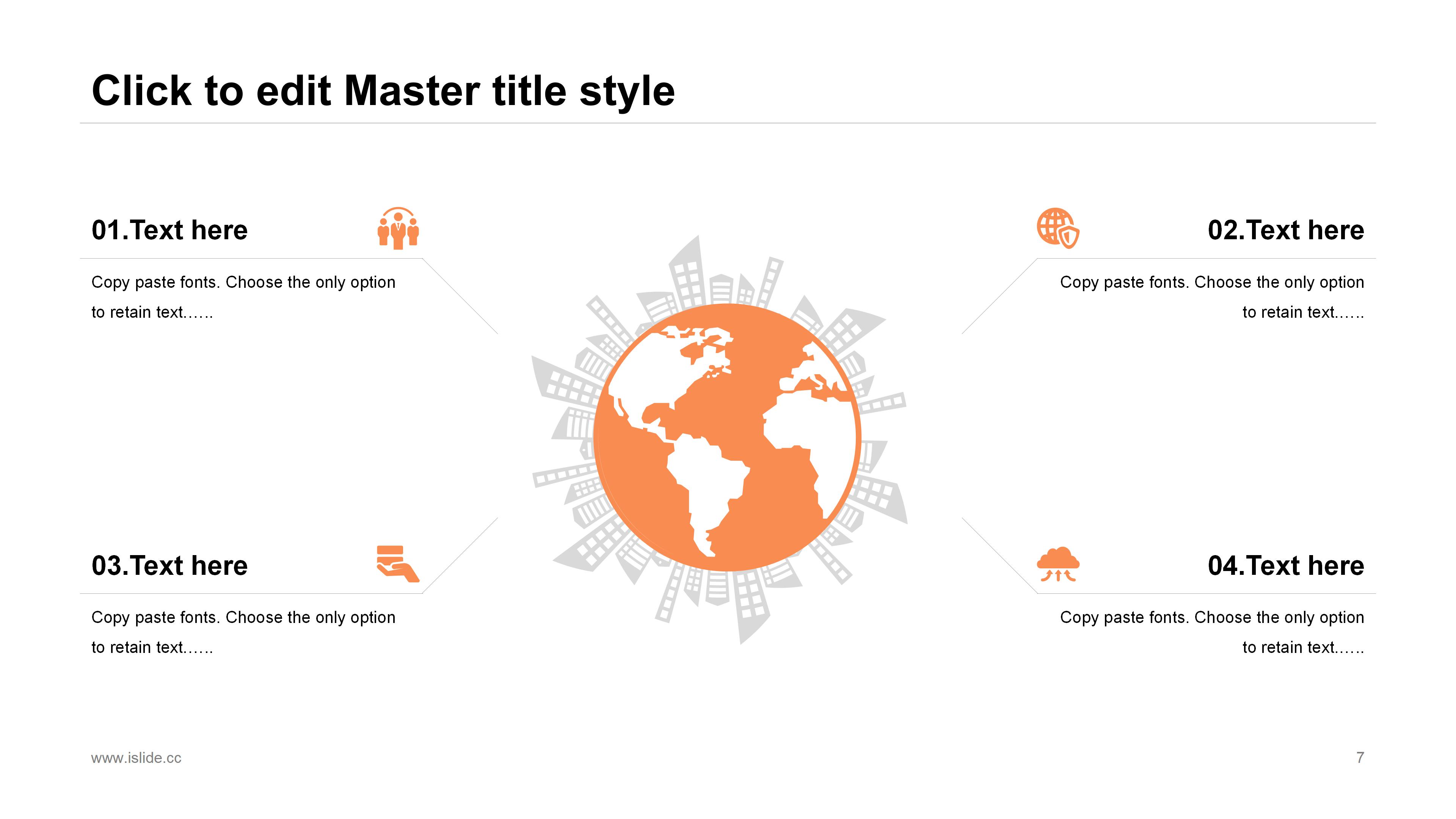 创意现代扁平插画商务工作汇报PPT模板