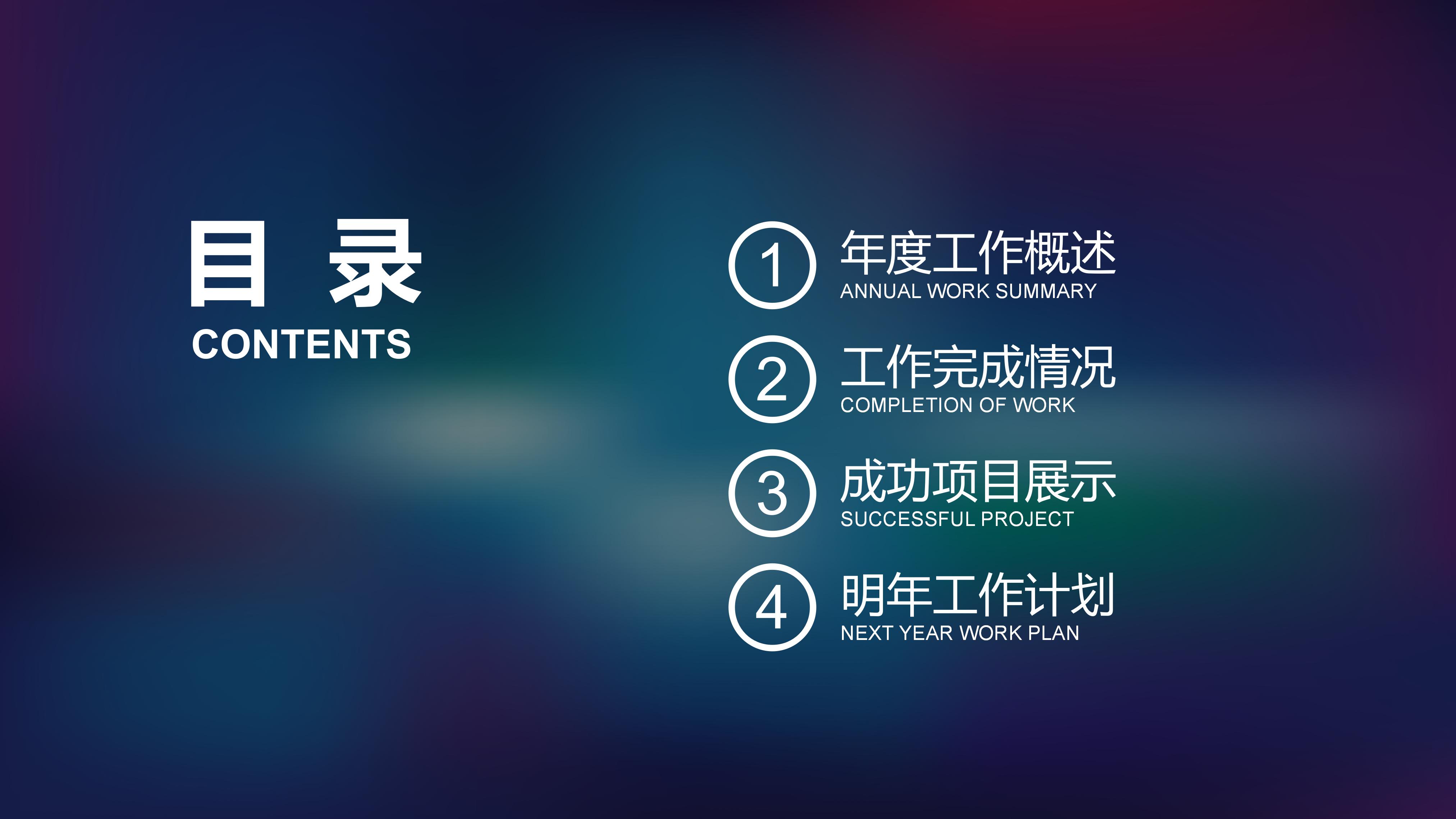 时尚创意朦胧IOS风工作总结PPT模板