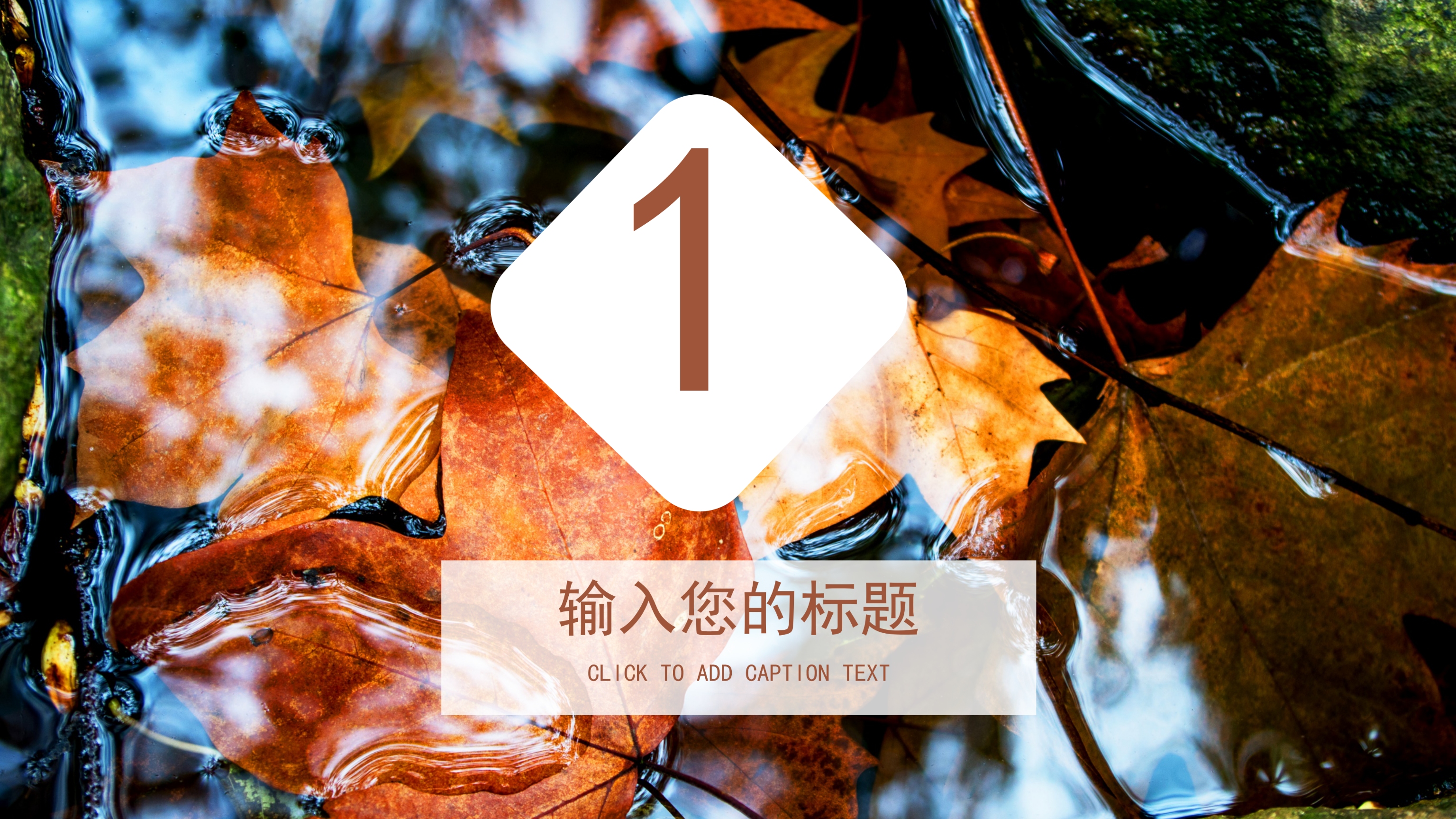 简约落叶风景背景述职报告模板PPT模板