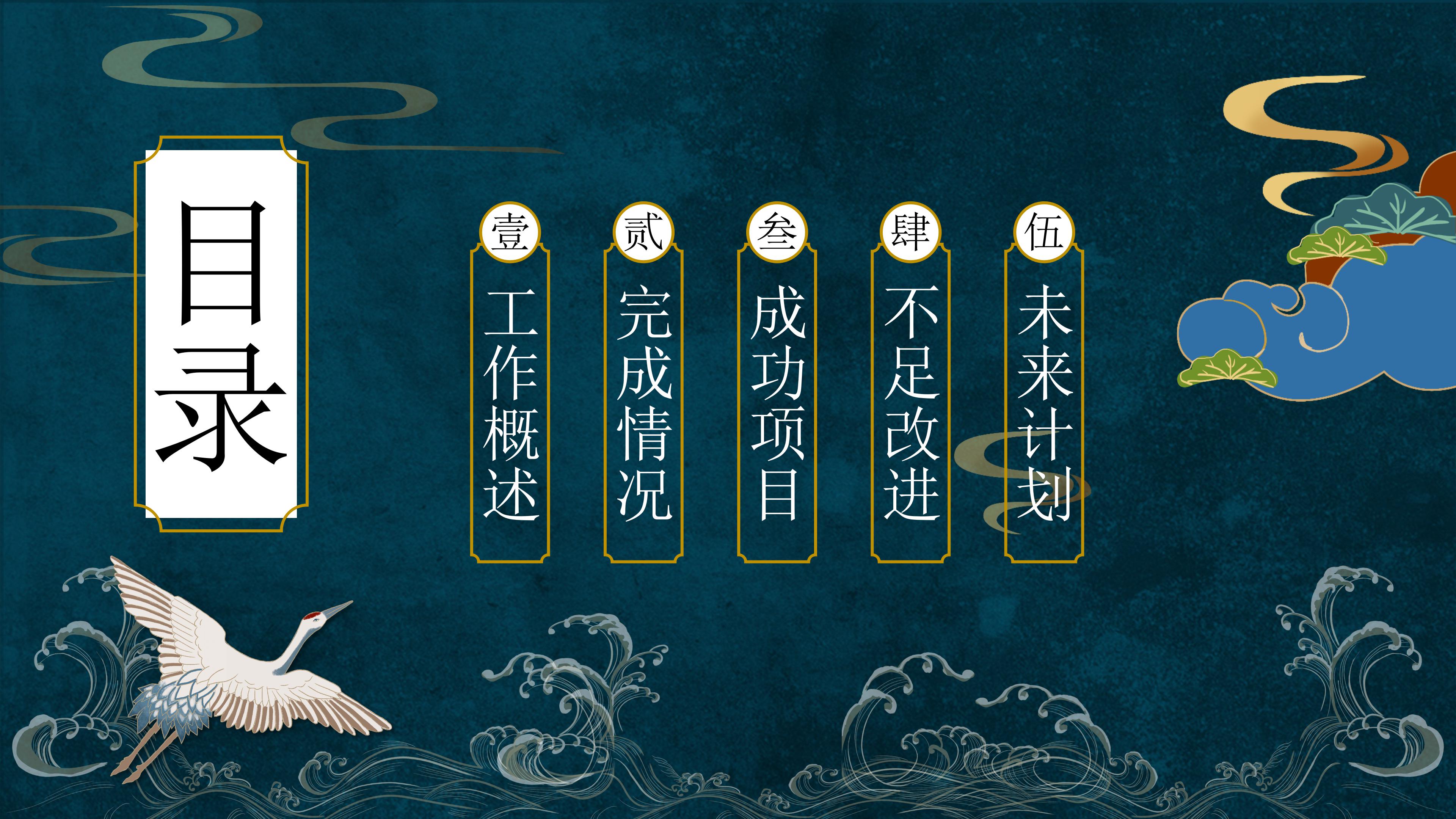 创意现代国潮风工作述职报告PPT模板