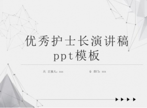 优秀护士长演讲稿ppt模板