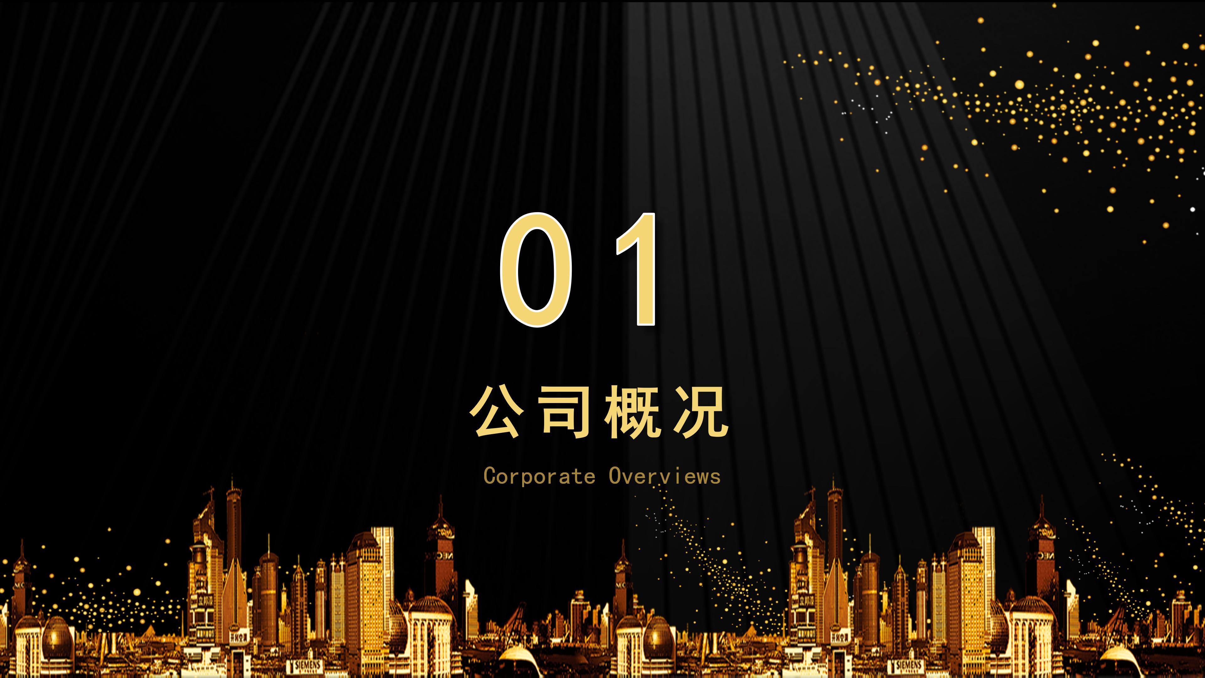 高端华丽黑金风企业工作总结PPT模板