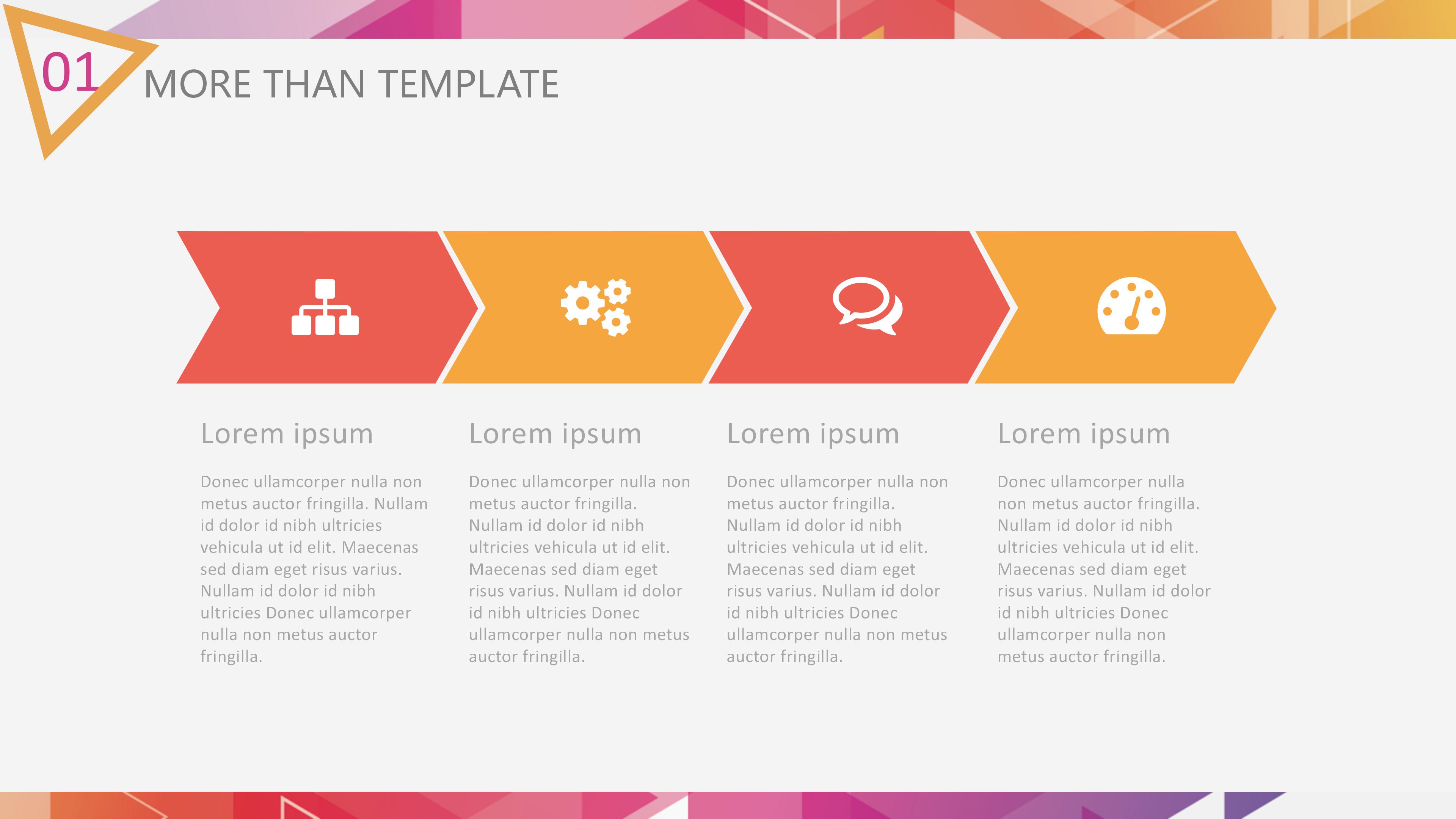 时尚炫彩三角几何风公司商务通用PPT模板
