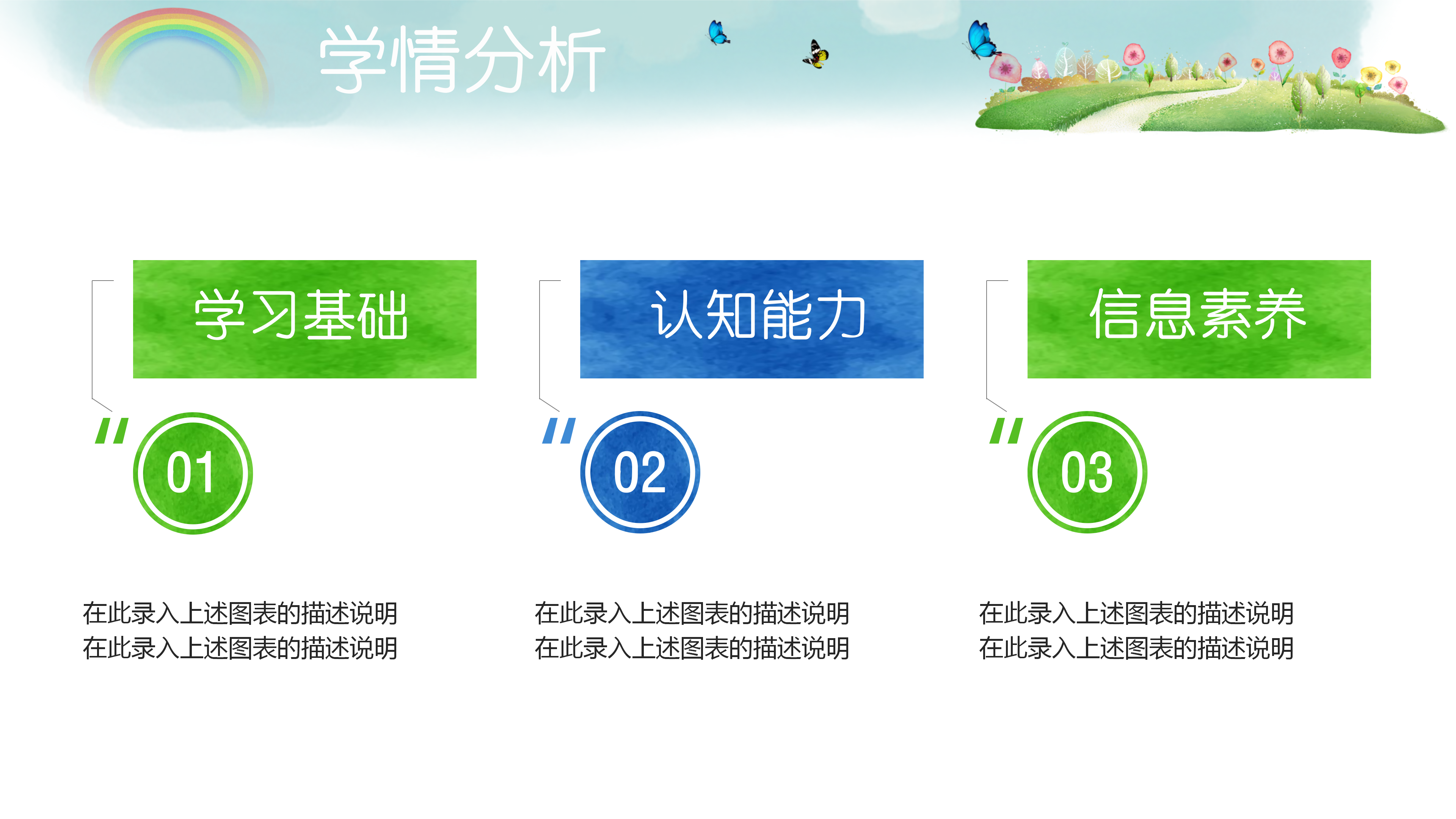 可爱卡通风教育教学述职PPT模板