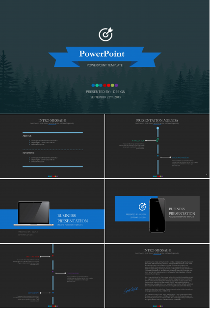 现代简约雅致欧美风公司商务通用PPT模板