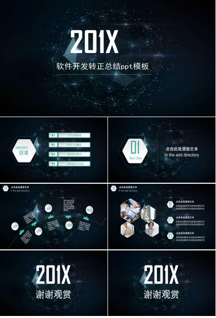 软件开发转正总结ppt模板