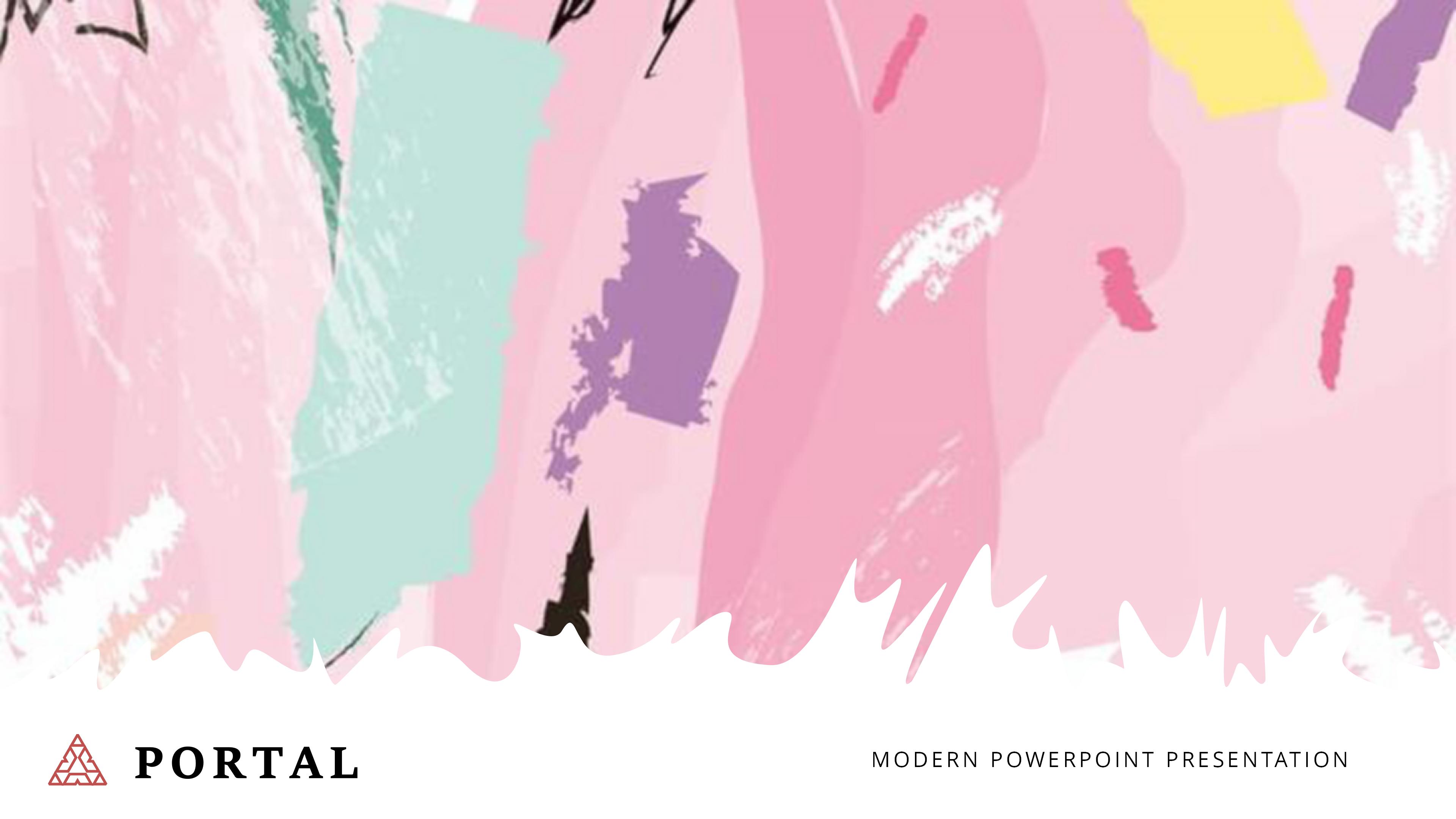 时尚多彩颜料涂鸦背景通用PPT模板