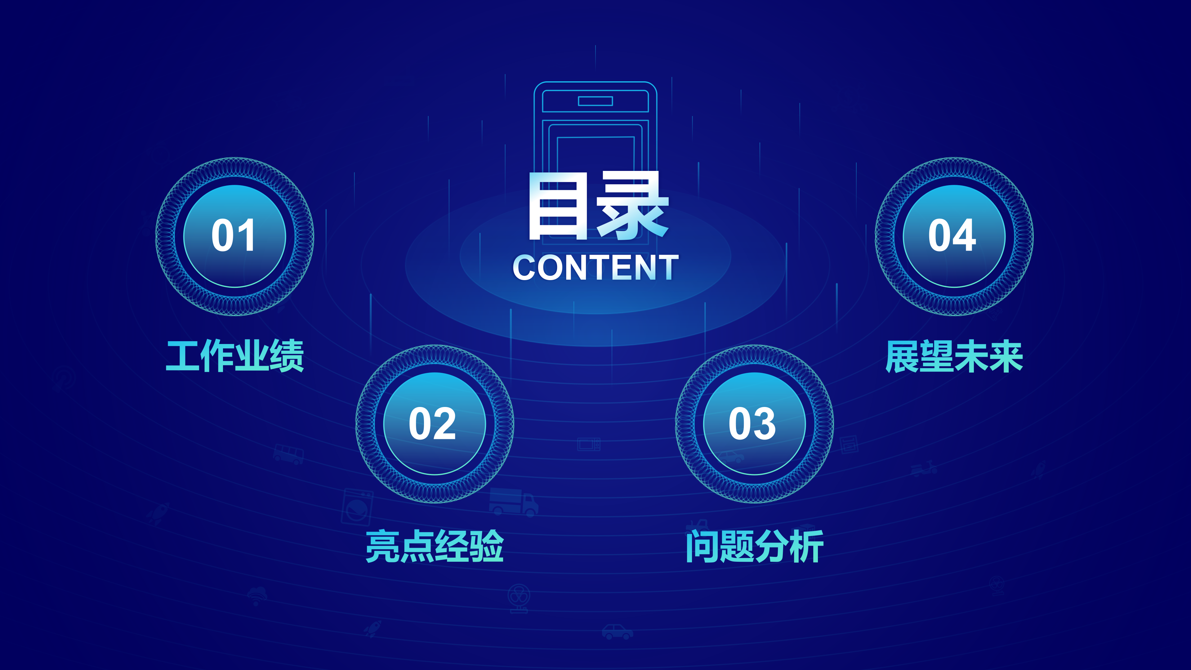 蓝色科技大气年度总结PPT模板