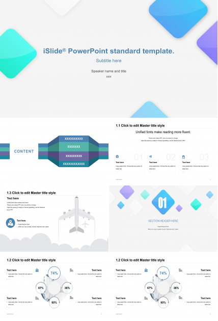 时尚蓝紫色精品通用PPT模板