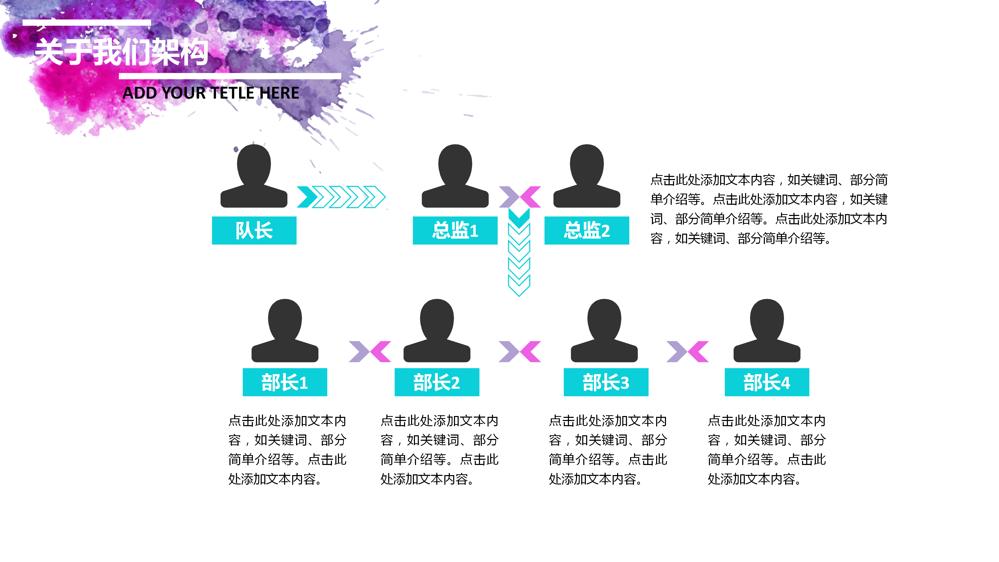 时尚水彩团队介绍PPT模板