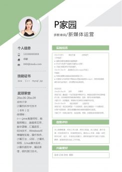 新媒体运营求职简历模板