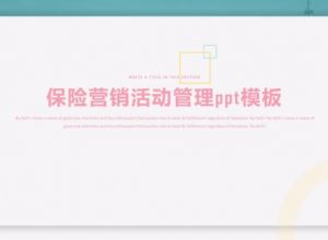 保险营销活动管理ppt模板