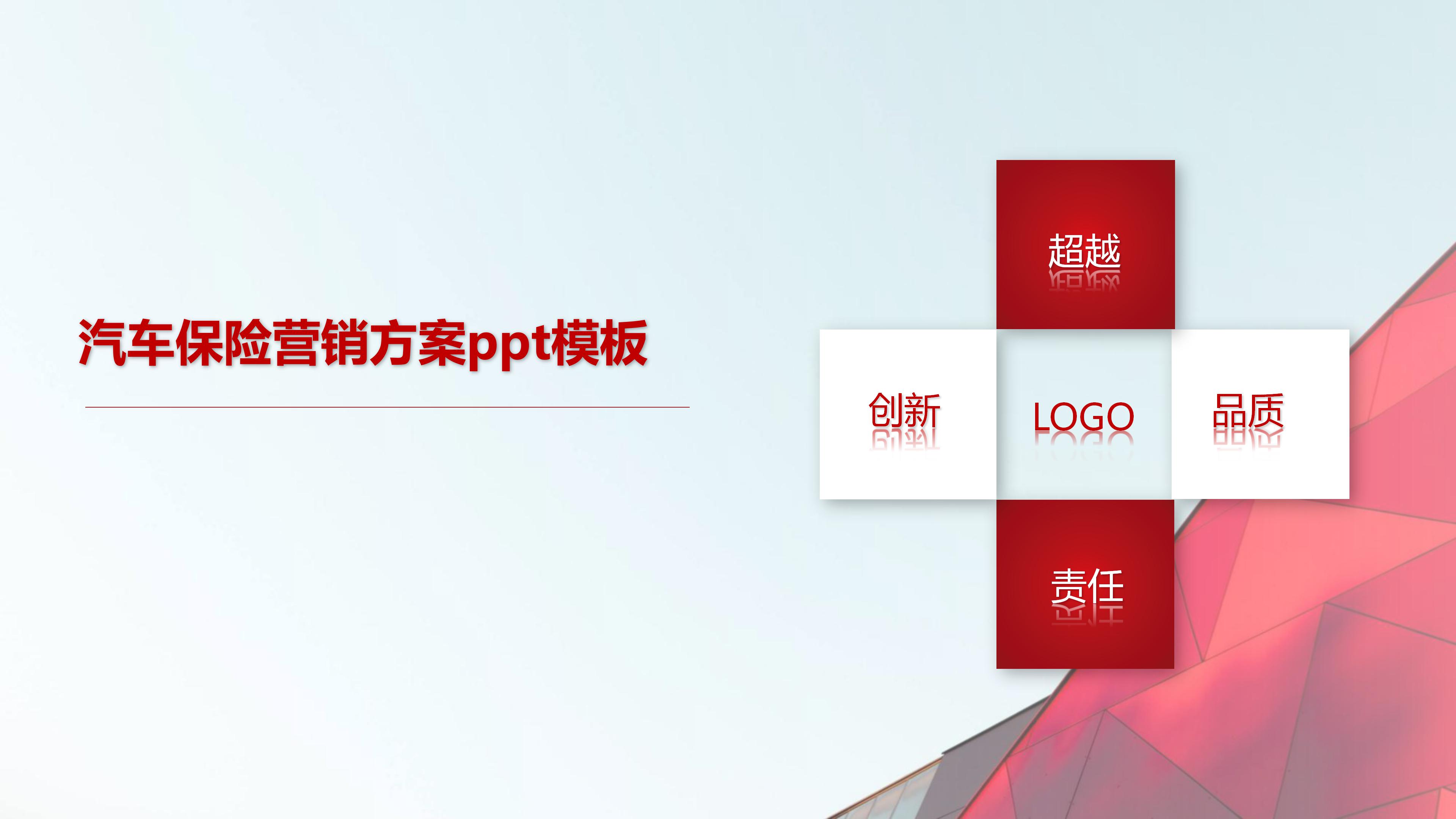 汽车保险营销方案ppt模板
