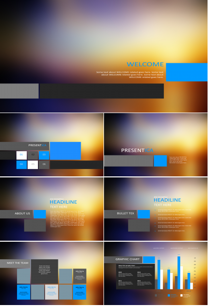 简约IOS风渐变色PPT模板