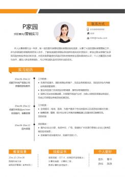 国际保理行业求职简历