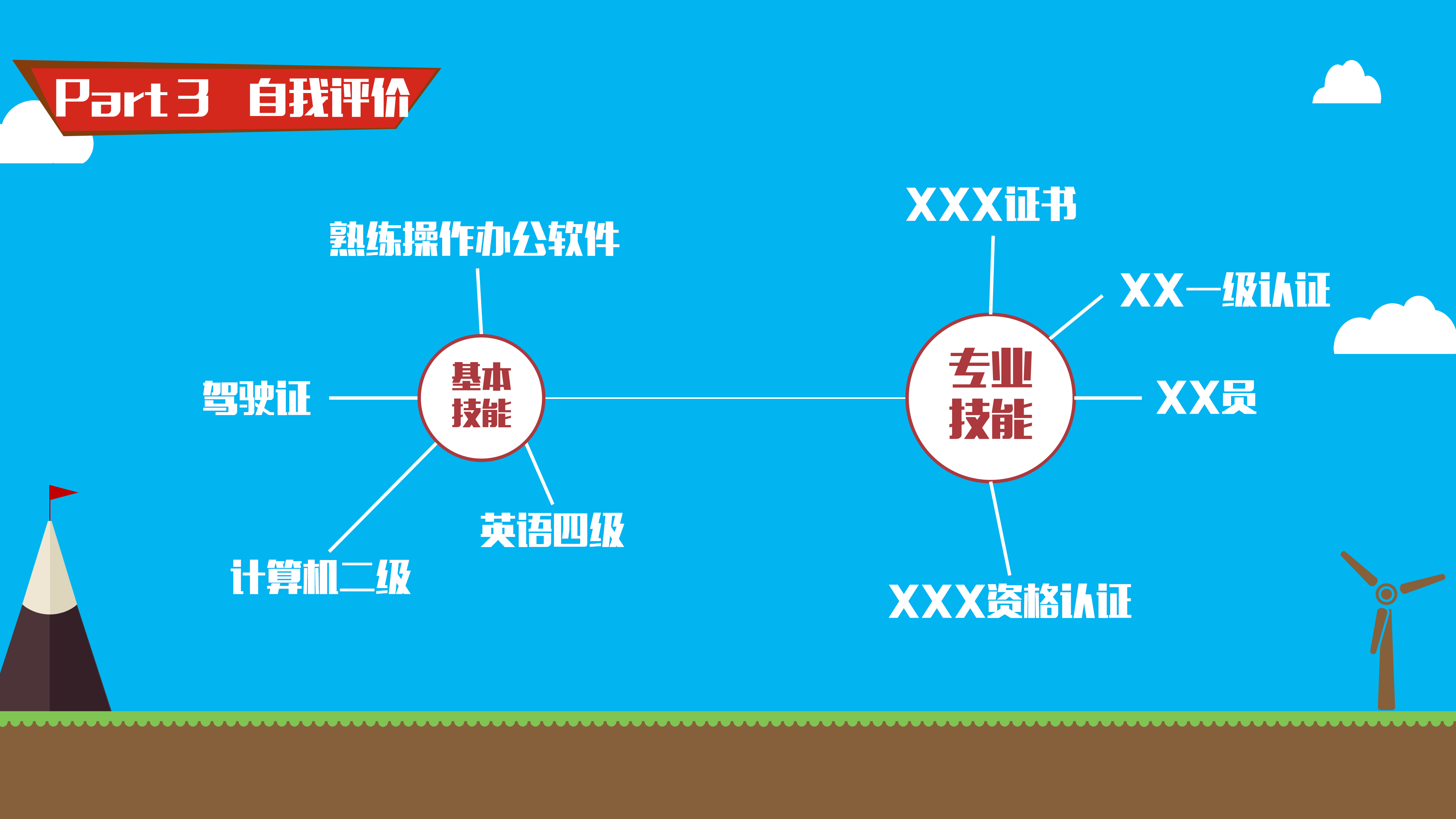 创意卡通风个人简历PPT模板