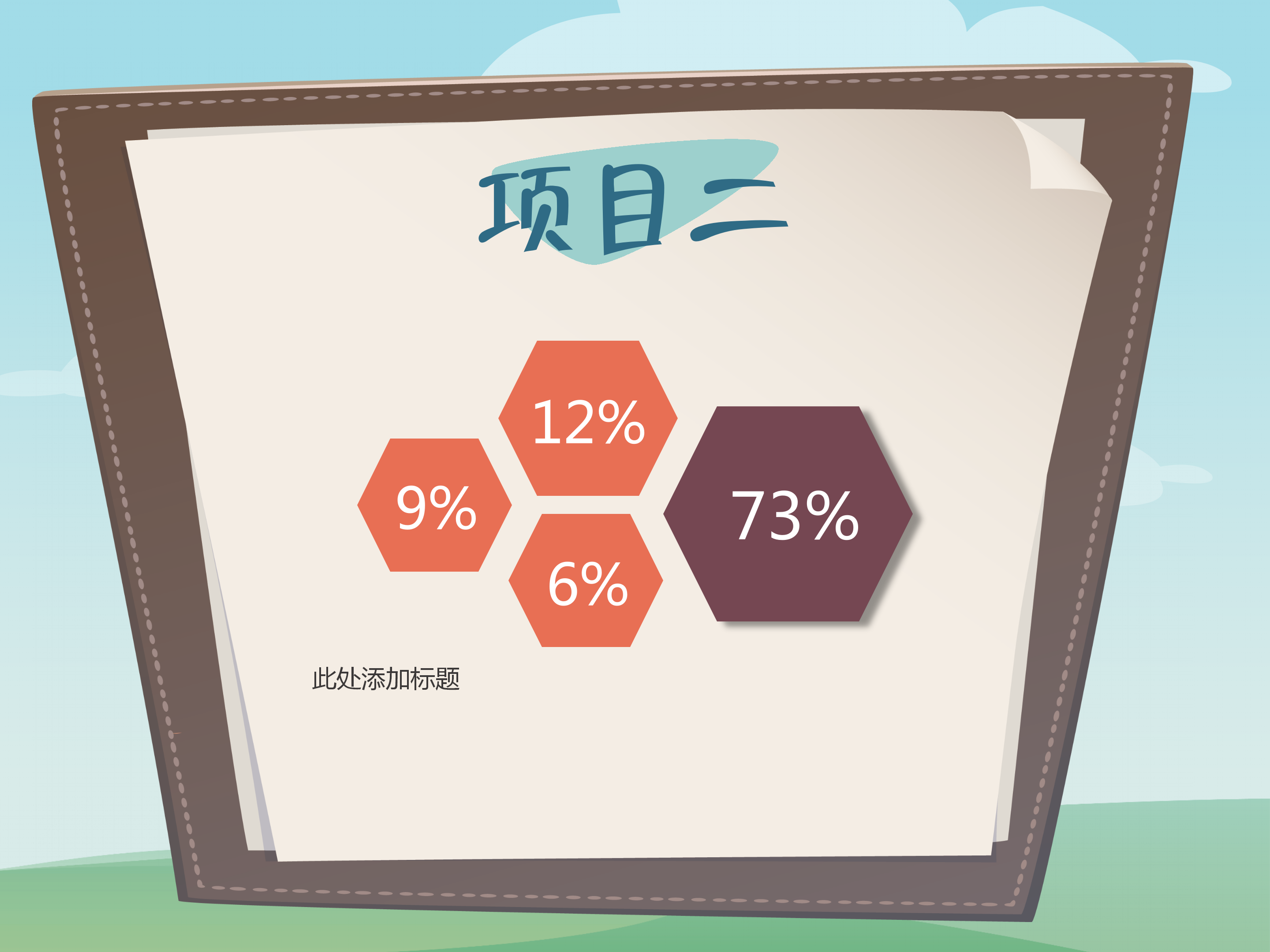 简约卡通商务总结报告PPT模板