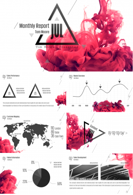 创意唯美烟雾精品PPT模板