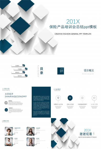 保险产品培训会总结ppt模板