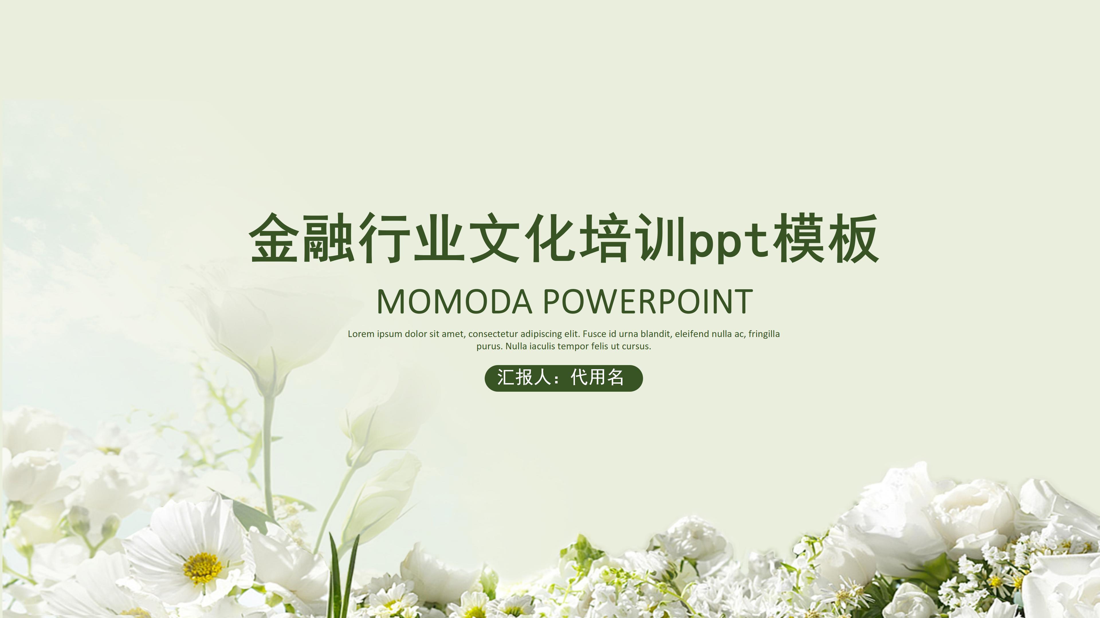 金融行业文化培训ppt模板